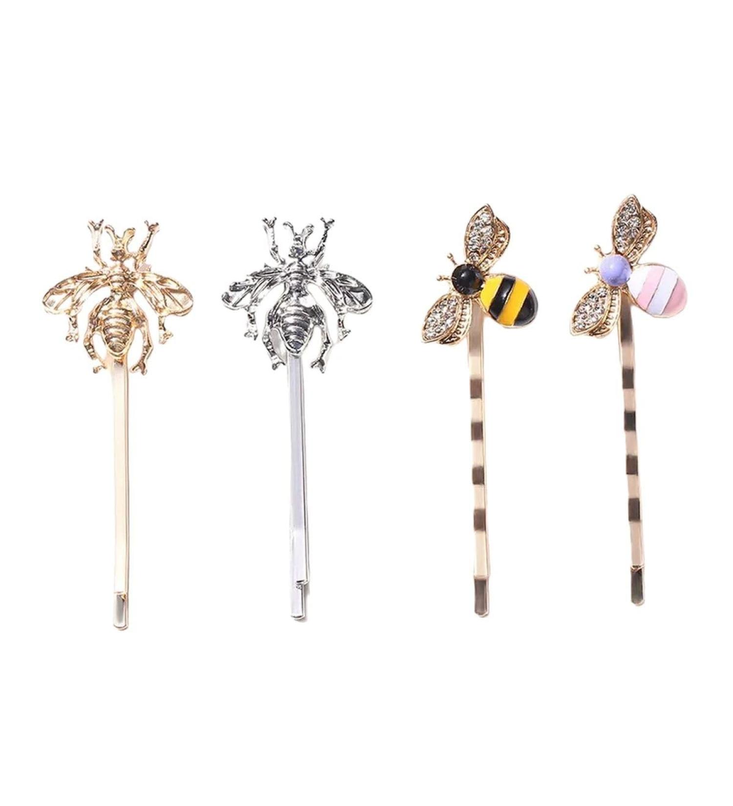 New 2025 Women's Fashion Style New For Fashion Exquisite Gold Bee Hairpin Side Clip Elegant Hair Clips Barrettes Sweet Headwear Hair Accessories Jewelry Fashion Accessories Creative Gift - Buy Online on GoSupps.com