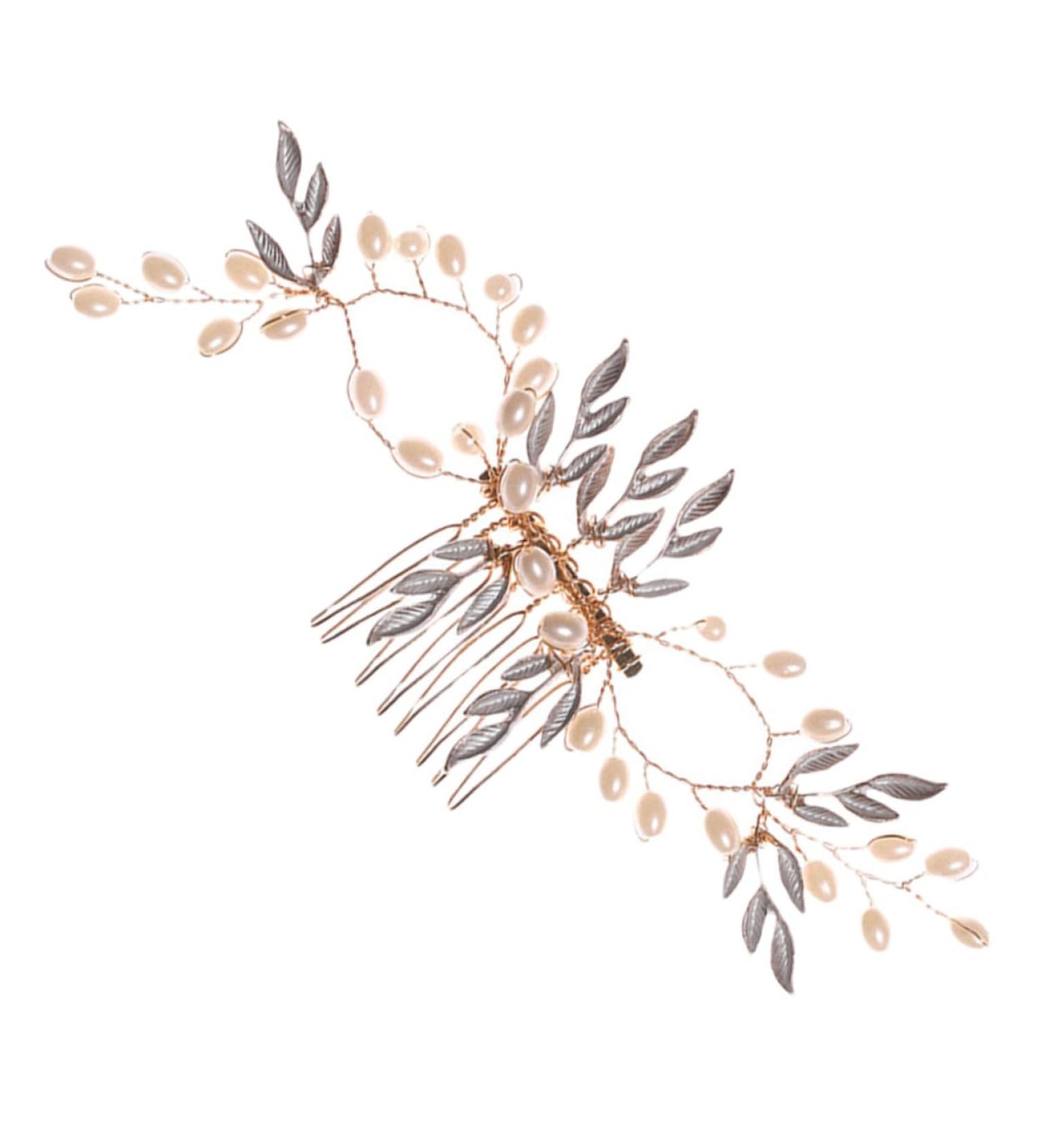 Piece Pearl Hair Comb Tiara Lip Gloss Pearl Mesh Bridesmaid - Buy Online on GoSupps.com