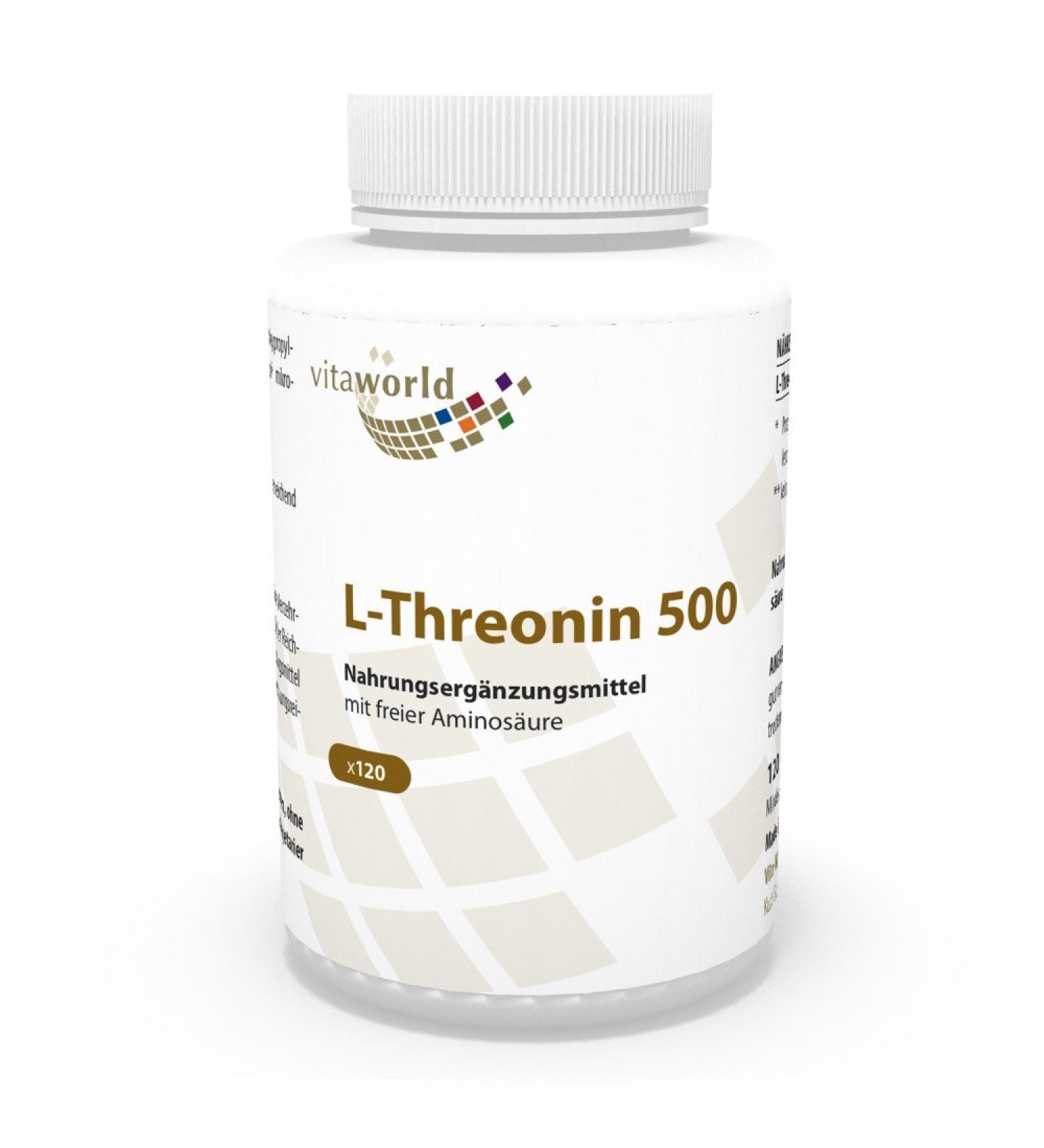Vita World L-Threonine 500 120 Capsules Made in Germany