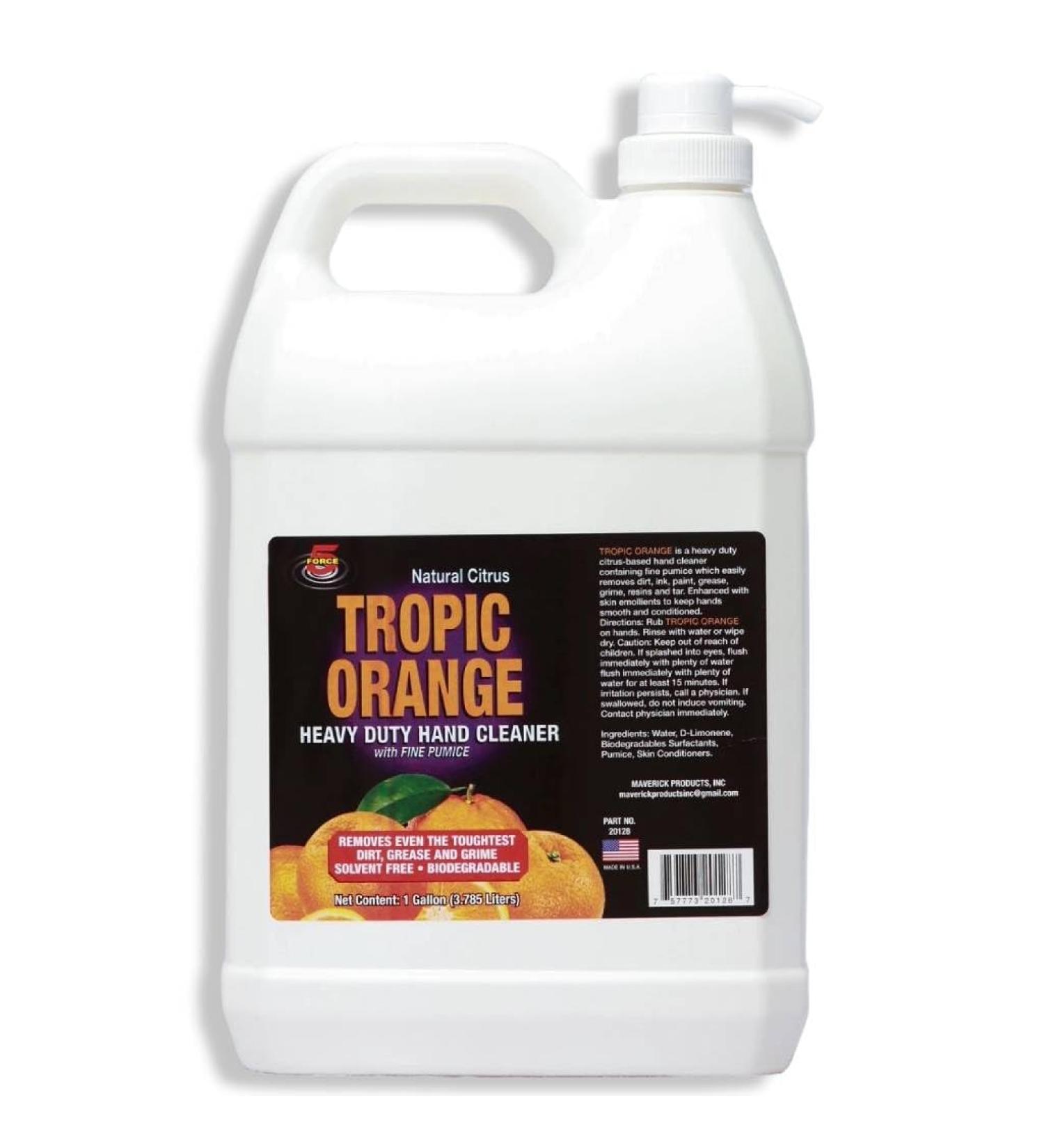 Force 5 - Tropic Orange. Heavy Duty Hand Soap for Mechanics. Natural Citrus Scent Hand Cleaner For Mechanics with Pumice Natural Citrus Scent Cleaner For Mechanics. 1 Gallon. - Buy Online on GoSupps.com