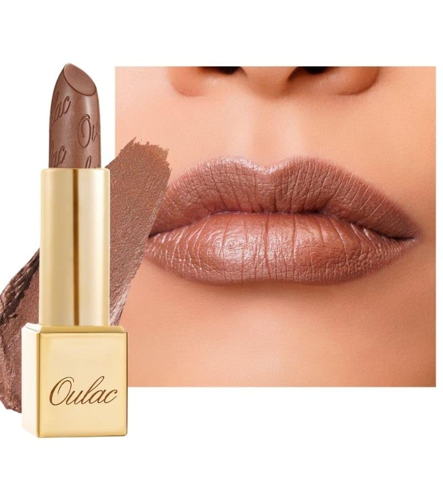 Buy Oulac Metallic Gloss Lipstick - Long-Lasting Vegan & Waterproof - (09) Guilty Pleasure Mauve Brown - 4.3g - Buy Online on GoSupps.com