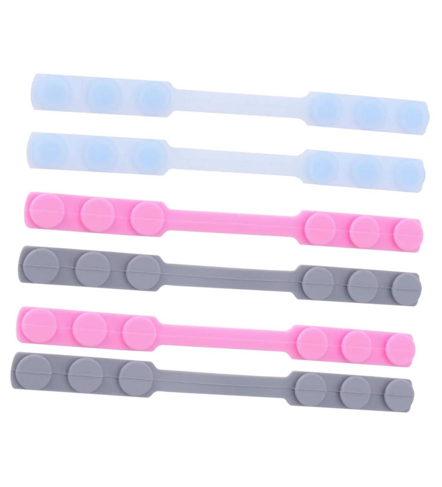 Minkissy 12 Pack Adjustable Silicone Mask Clips - Reusable Ear Hooks for Face Covering Hearing Protection & Mask Accessories - Buy Online on GoSupps.com