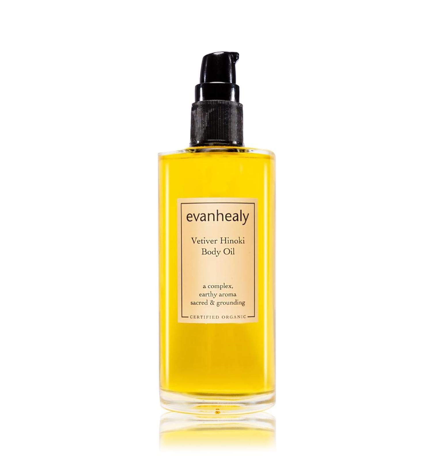 evanhealy Vetiver Hinoki Body Oil | Organic Body Oil Body Care to Calm Center & Sensualize | Silky Moisturizing Plant Oil Infusion for Head to Toe Moisture - Buy Online on GoSupps.com