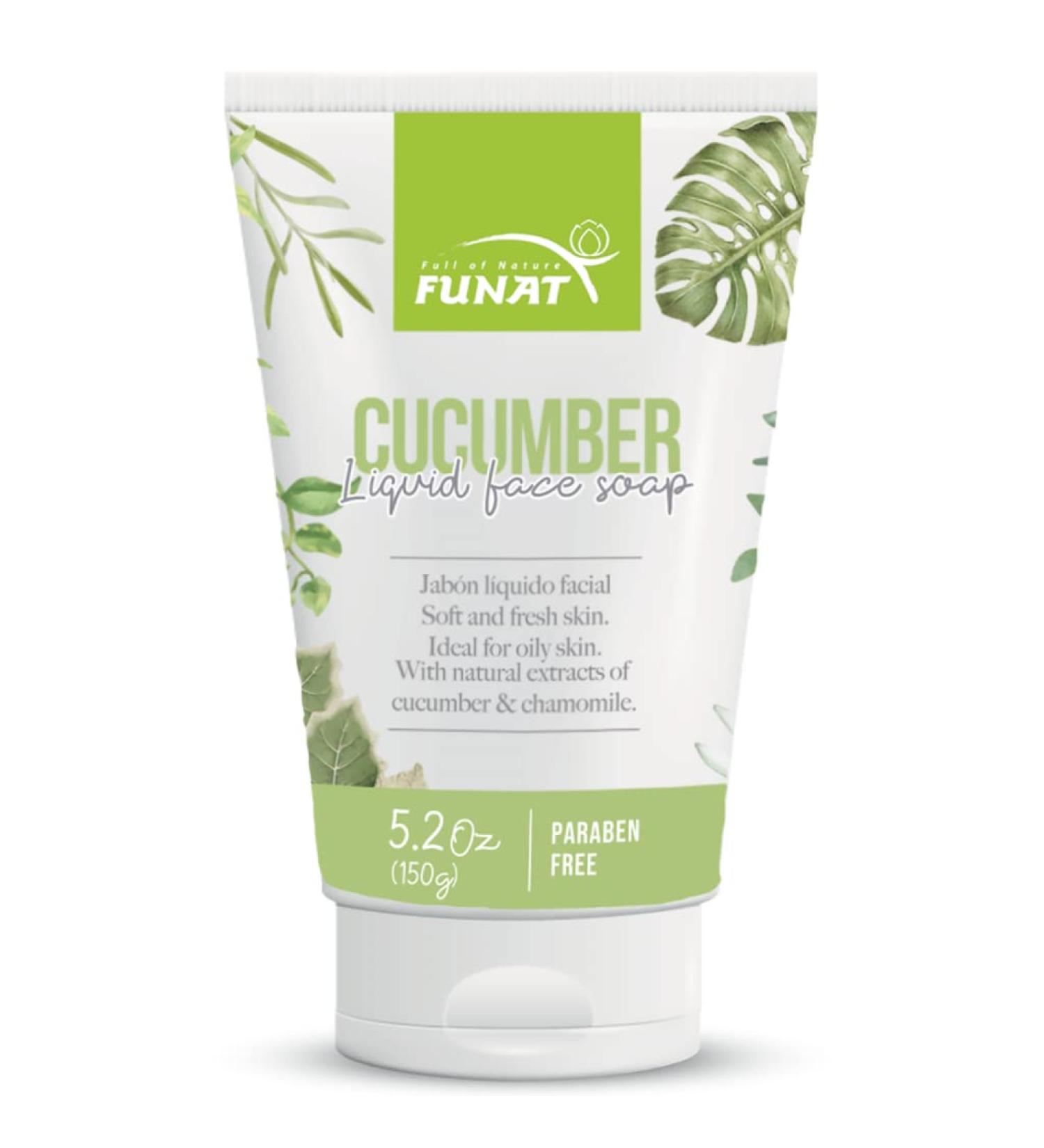 Organic Funat Cucumber & Chamomile Gel Cleanser - Paraben-Free Facial Foam for Oily Skin (5.2 Oz - Buy Online on GoSupps.com