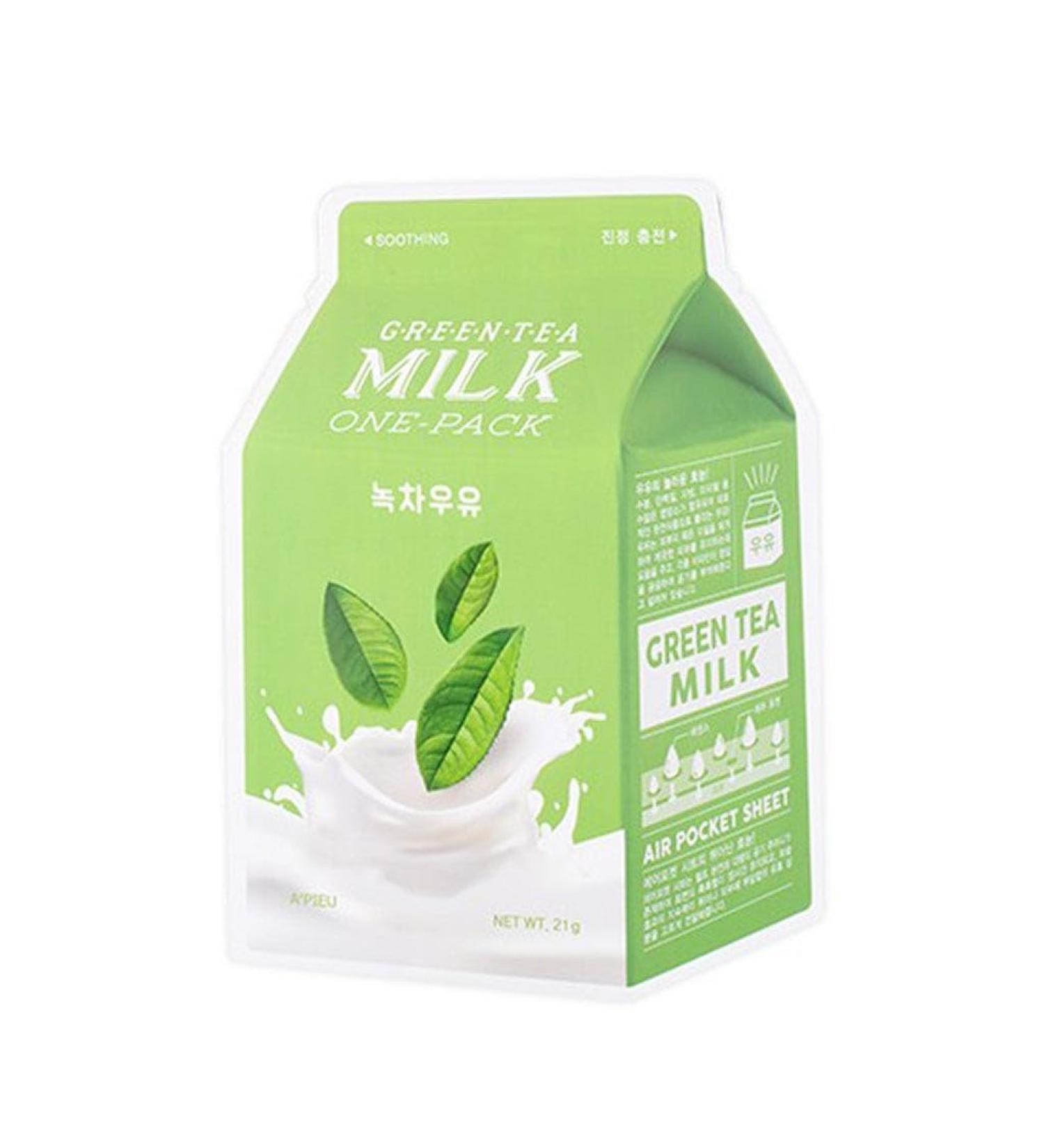 A'PIEU Masque en tissu au lait Milk one pack 21g TH VERT