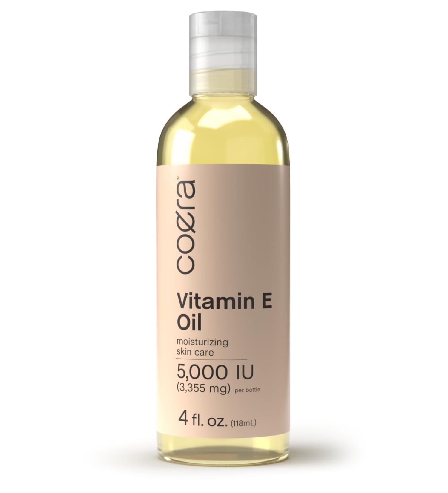 Vitamin E Oil 5000 IU - 4 fl oz | Nourishing Moisturizer for Face Hands & Body | Paraben-Free SLS-Free Fragrance-Free - Buy Online on GoSupps.com