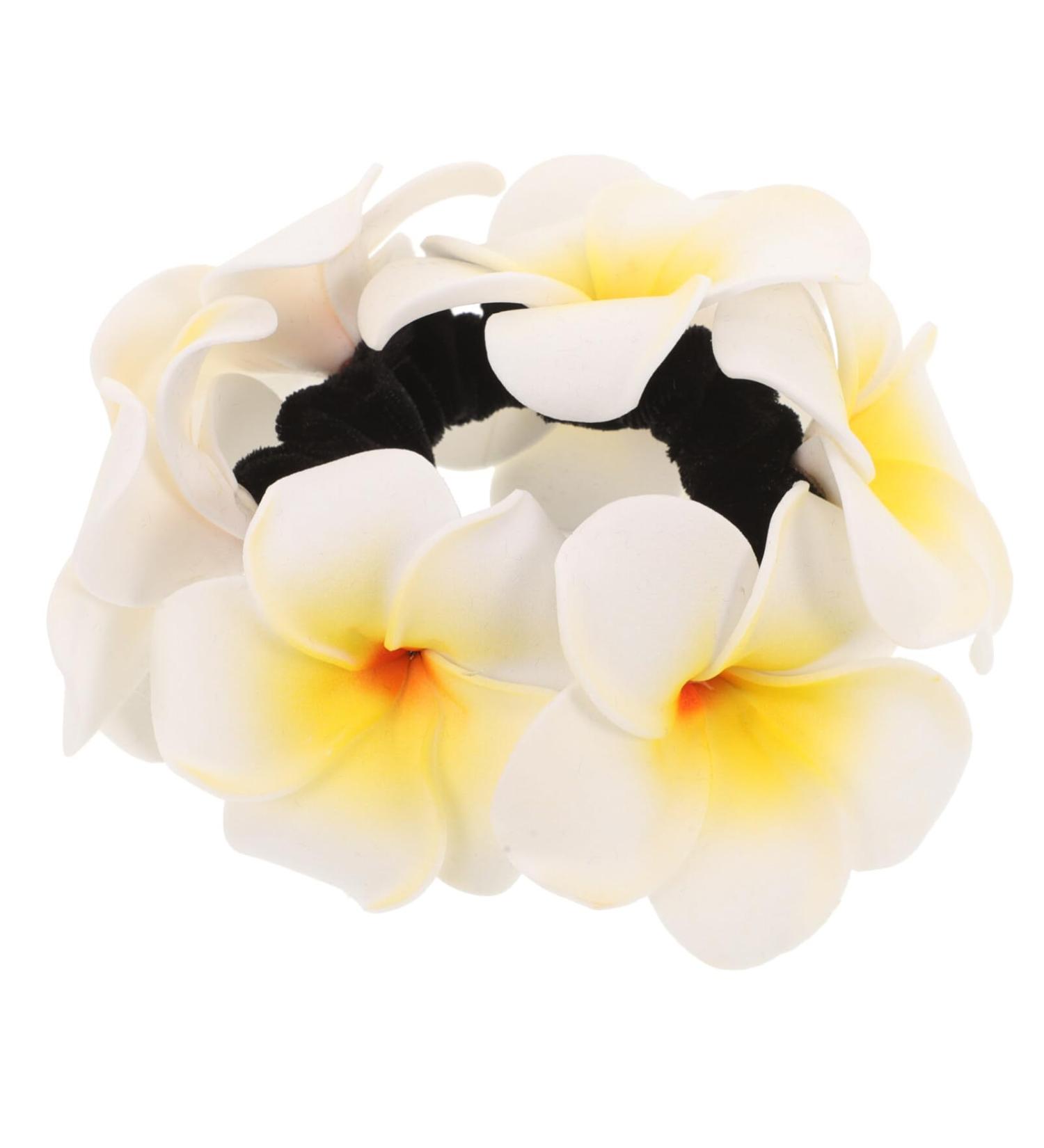 Beaupretty Hawaiian Flower Hair Tie Plumeria Hair Scrunchy Women Hair Tie Summer Flower Hair Tie Elastic Hair Bands for Women Girls - Buy Online on GoSupps.com