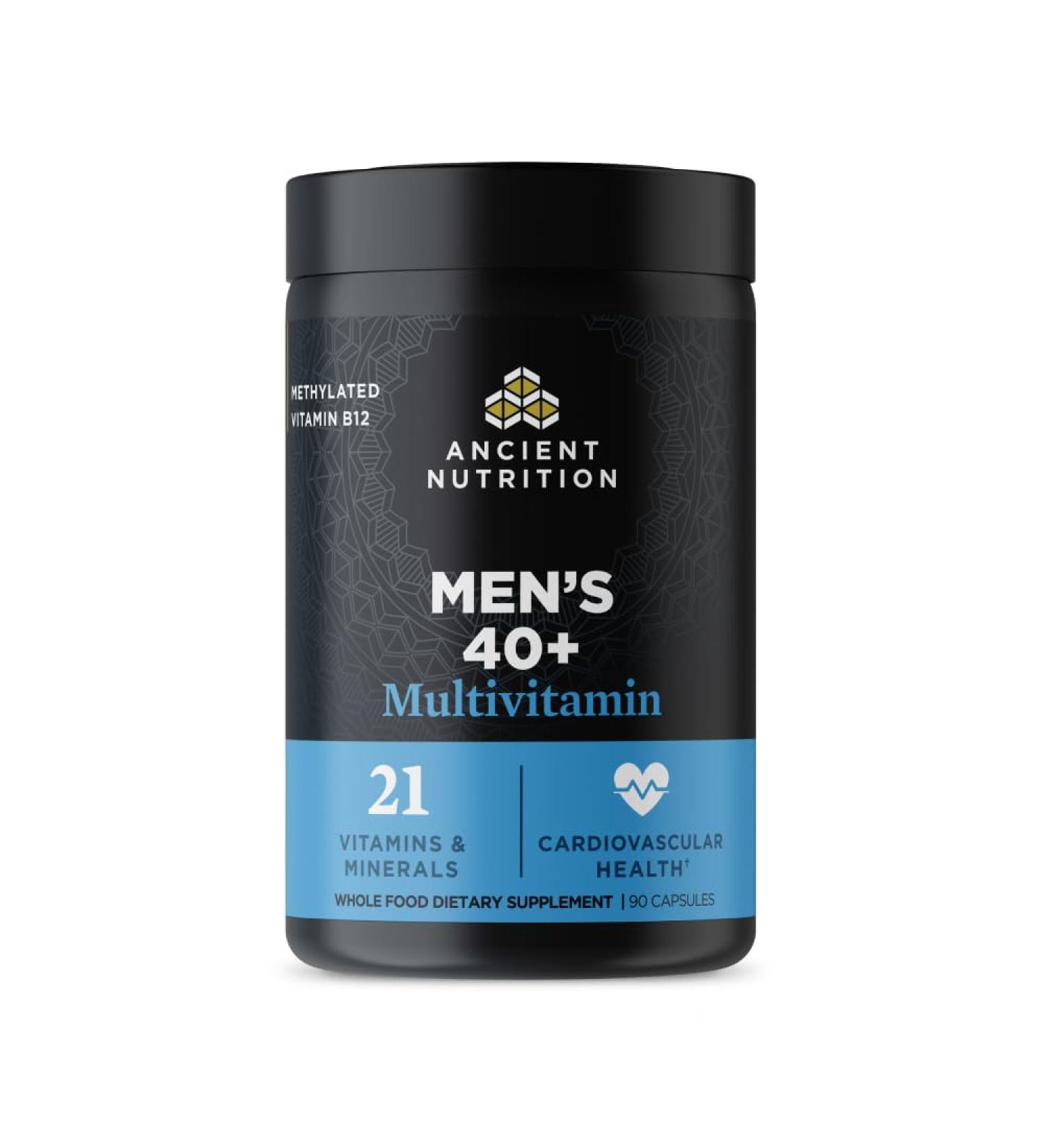 Ancient Nutrition Multivitamin for Men Multi Men's 40+ Once Daily Vitamin Supplement Magnesium Methylated Vitamin A B and K2 Supports Immune System 90 Ct Men's 90 count 90 Count - Buy Online on GoSupps.com