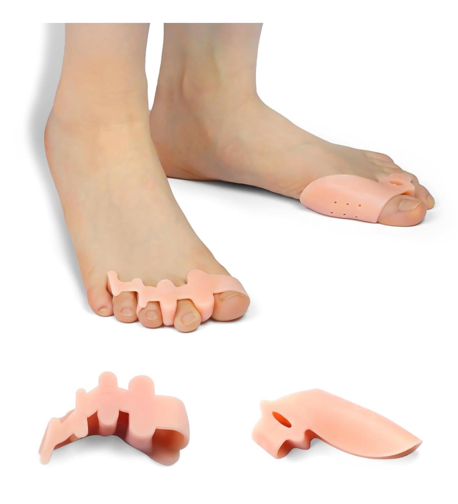 Toe Separators for Men & Women - Silicone Gel Toe Spacers for Bunion Correction & Toe Alignment (2 Pairs - Buy Online on GoSupps.com