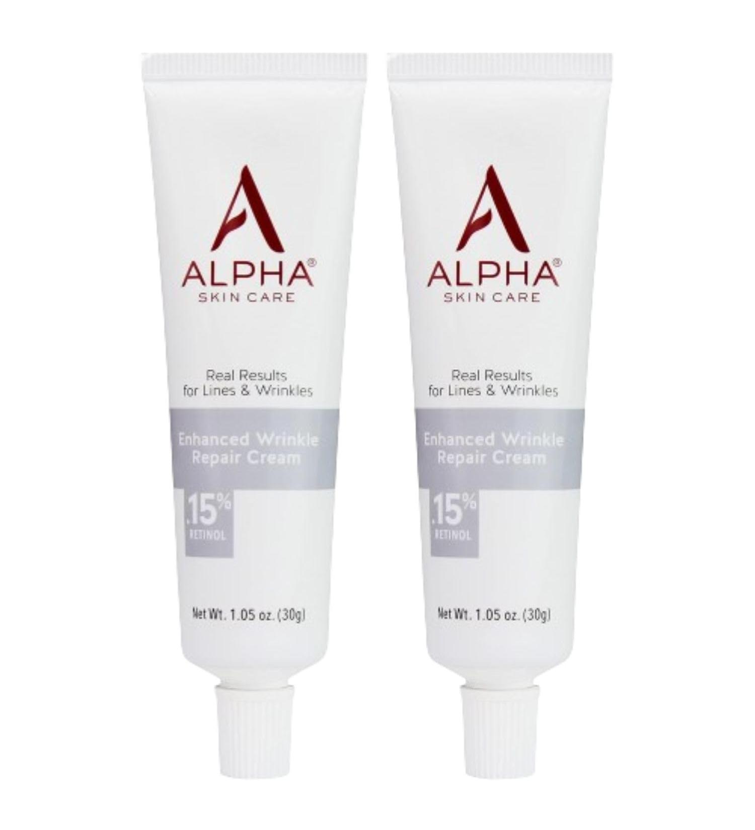 Alpha Skin Care Enhanced Wrinkle Repair Cream Anti-Aging Formula 0.15% Retinol with Vitamins A C & E Reduces Lines & Wrinkles For All Skin Types 1.05 oz White 2 Pack 1.05 Ounce (Pack of 2) - Buy Online on GoSupps.com