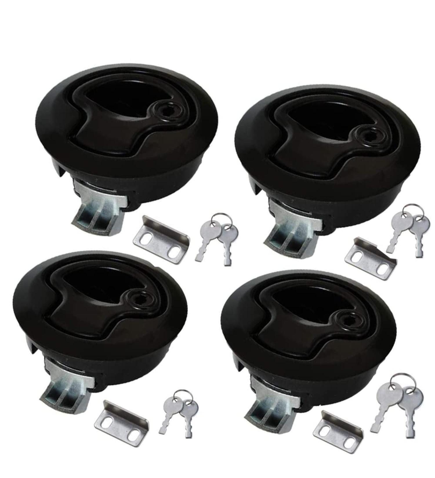 Boat Latches Flush Pull Slam Lock with Keyed Lock - Silver/Black (2pcs/4pcs) - Buy Online on GoSupps.com