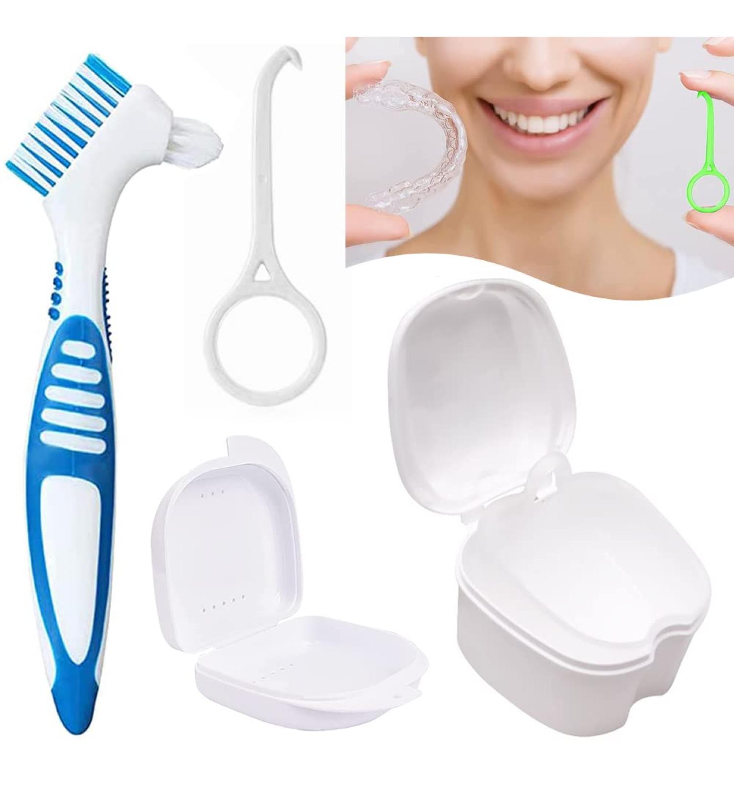 Premium Press Brush Set & Dental Cleaning Box for Braces & Dentures - Travel-Friendly Storage Solution - Buy Online on GoSupps.com