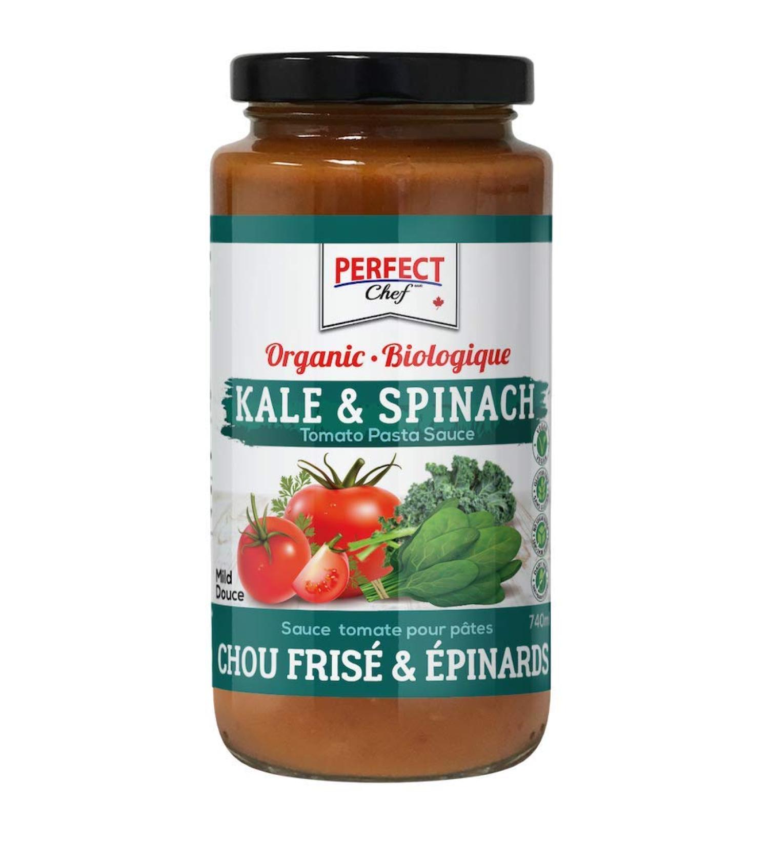 Perfect Chef Organic Kale & Spinach Pasta Sauce (6-Pack) 6 x 740ml - Gluten Free No Sugar Added Vegan Made in Canada. - Buy Online on GoSupps.com