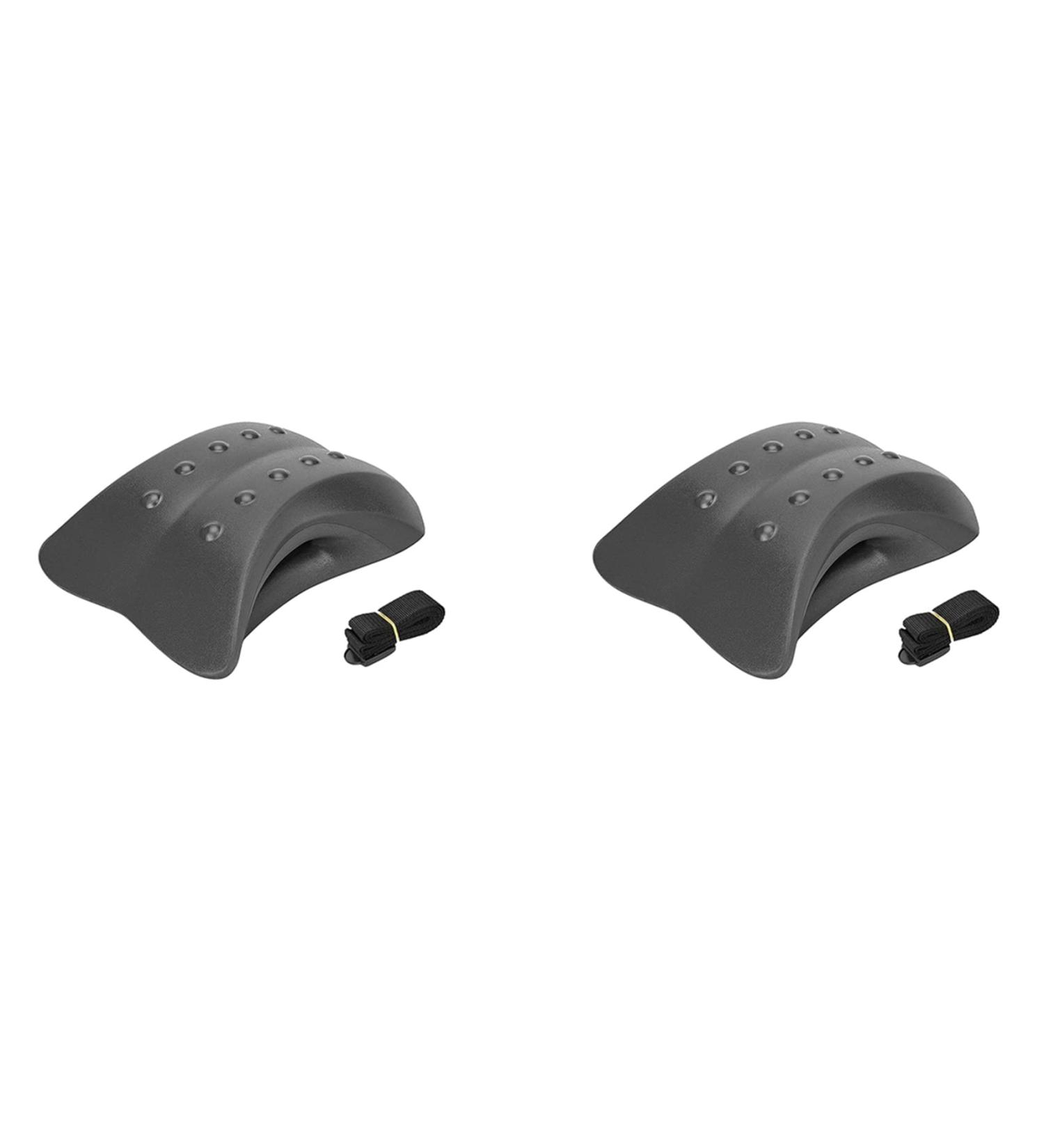 Muloutspo 2x Lumbar Vertebrae Back Support Pillows - Pain Relief for Lower Back - Black Traction Cushions - International Shipping - Buy Online on GoSupps.com