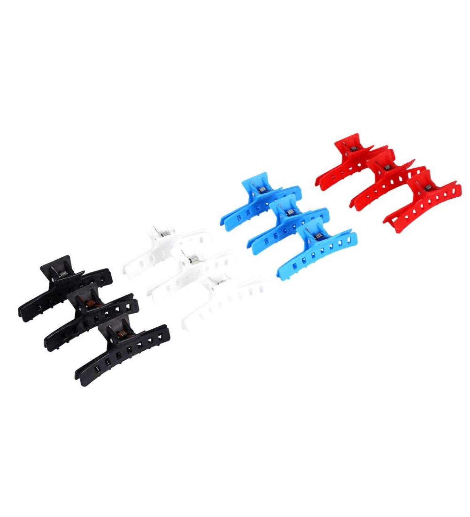 12 PCS Plastic Hair Clips - Salon Stylist Claw Clamps for Hairdressing & Styling Accessories - International Shipping Available - Buy Online on GoSupps.com