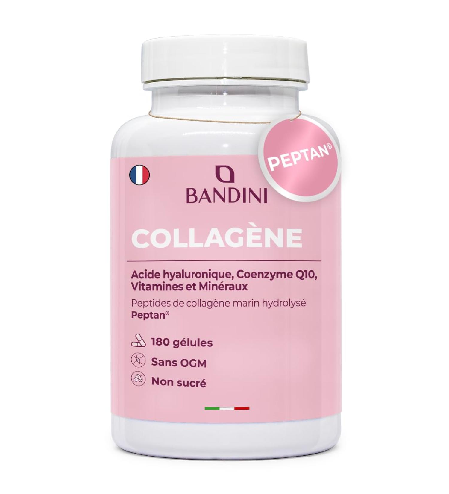 Bandini Peptan Marine Collagen + Hyaluronic Acid 180 Capsules Anti-Aging for Skin Joints and Hair | Vitamin C Biotin Zinc Coenzyme Q10 and Selenium 1000mg Collagen Type I Hydrolyzed - Buy Online on GoSupps.com