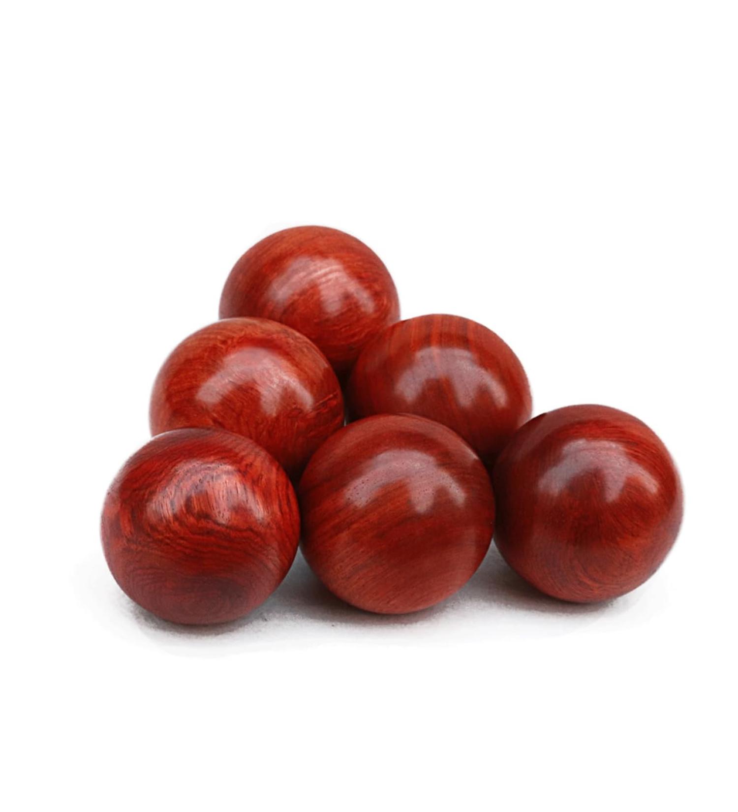 Hoement 2 Pieces Fitness Ball Set - Muscle Stretch & Hand Exercise Wooden Balls (6cm) - International Shipping - Buy Online on GoSupps.com