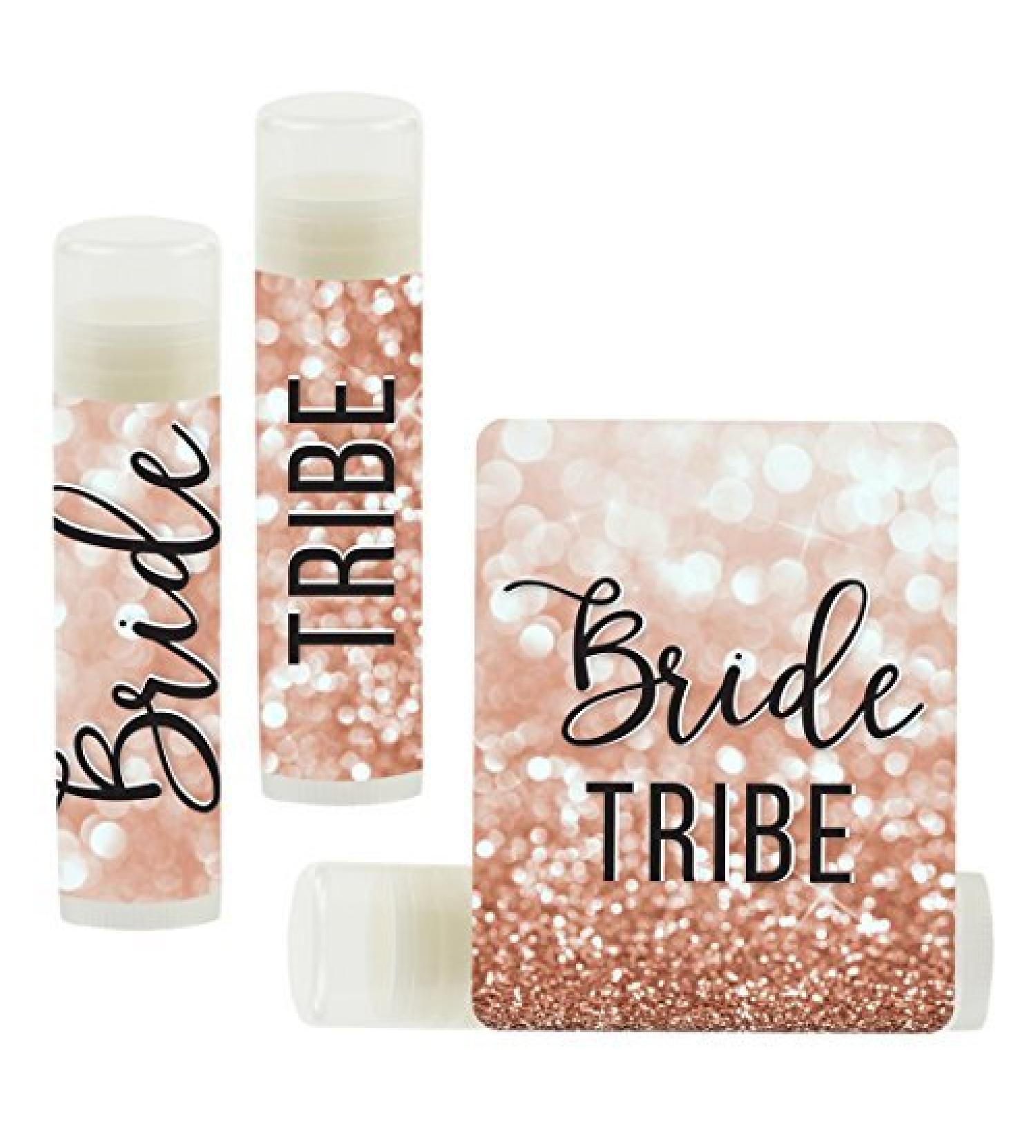 Andaz Press Bridal Shower Lip Balm Favors Rose Gold Glitter 12-Pack | Bachelorette Party Gifts & Bride Tribe Essentials - Buy Online on GoSupps.com