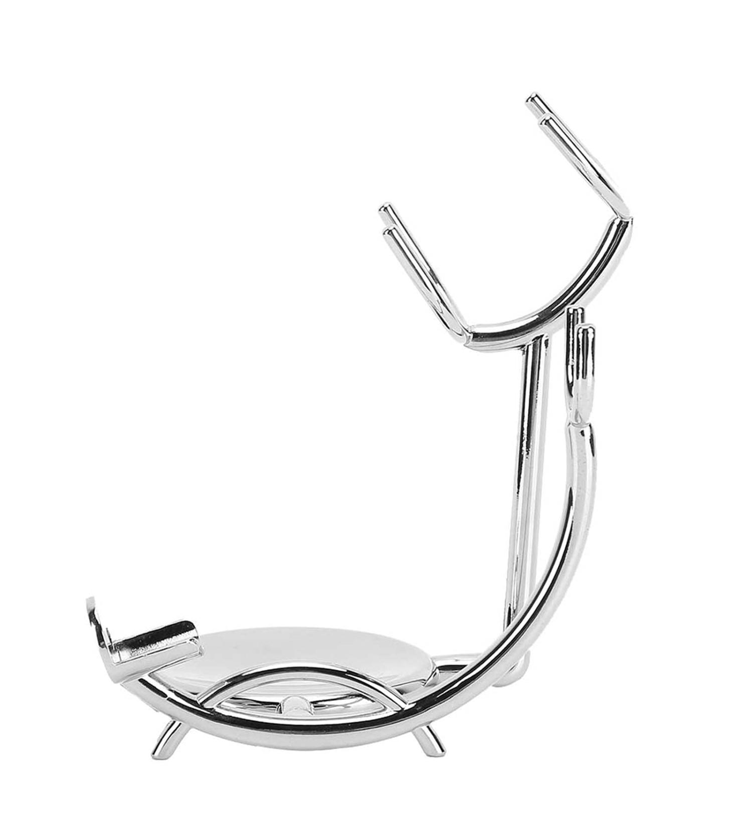 Durable Metal Razor Stand with Brush & Soap Shell Holder | Practical & Easy to Clean | Stable Design for Beard Cutters - Buy Online on GoSupps.com