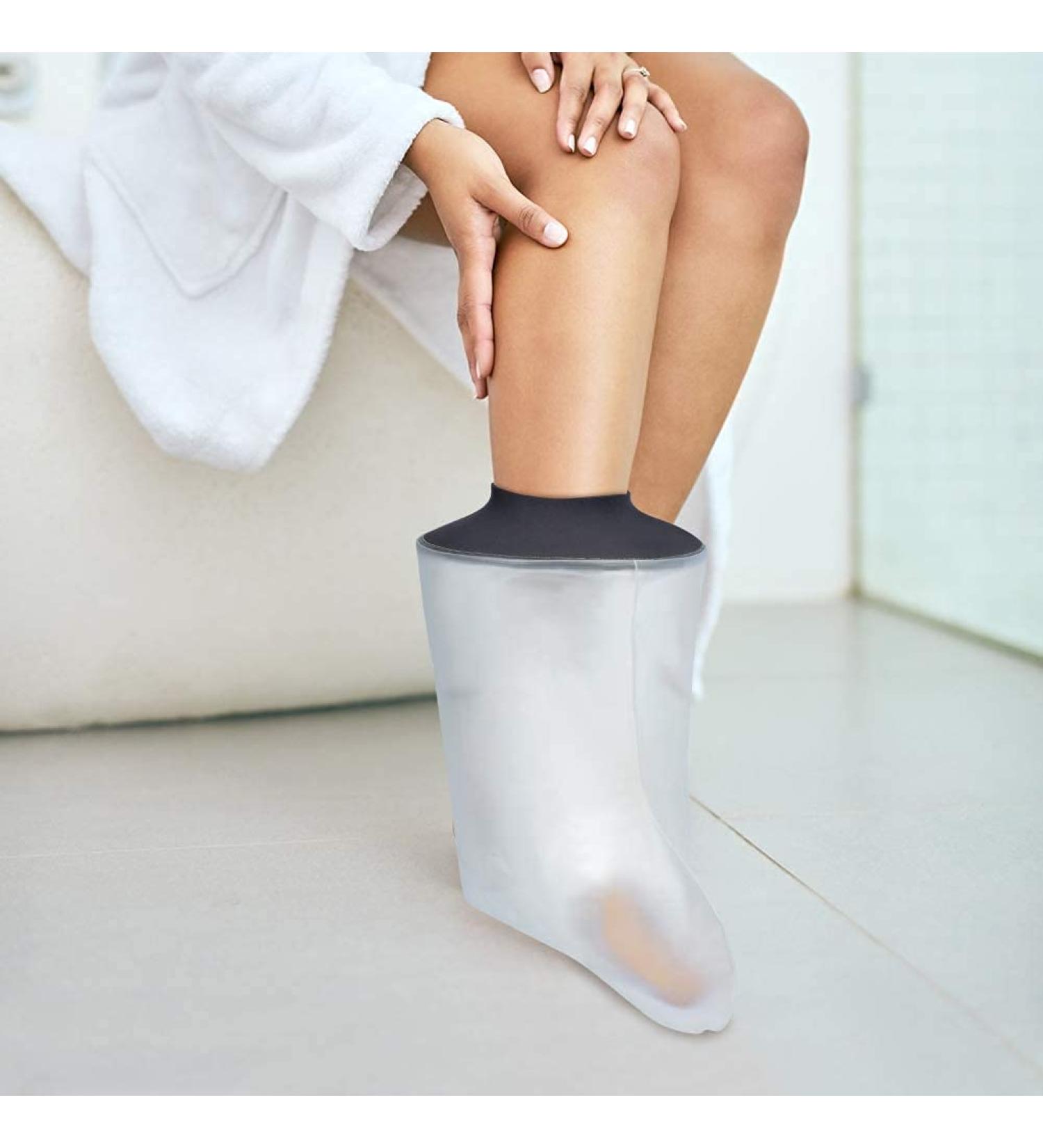 Adult Foot Cast Cover - Waterproof Shower Bandage Protector for Ankle Wounds - Reusable & Sealed, No Skin Marks - Buy Online on GoSupps.com
