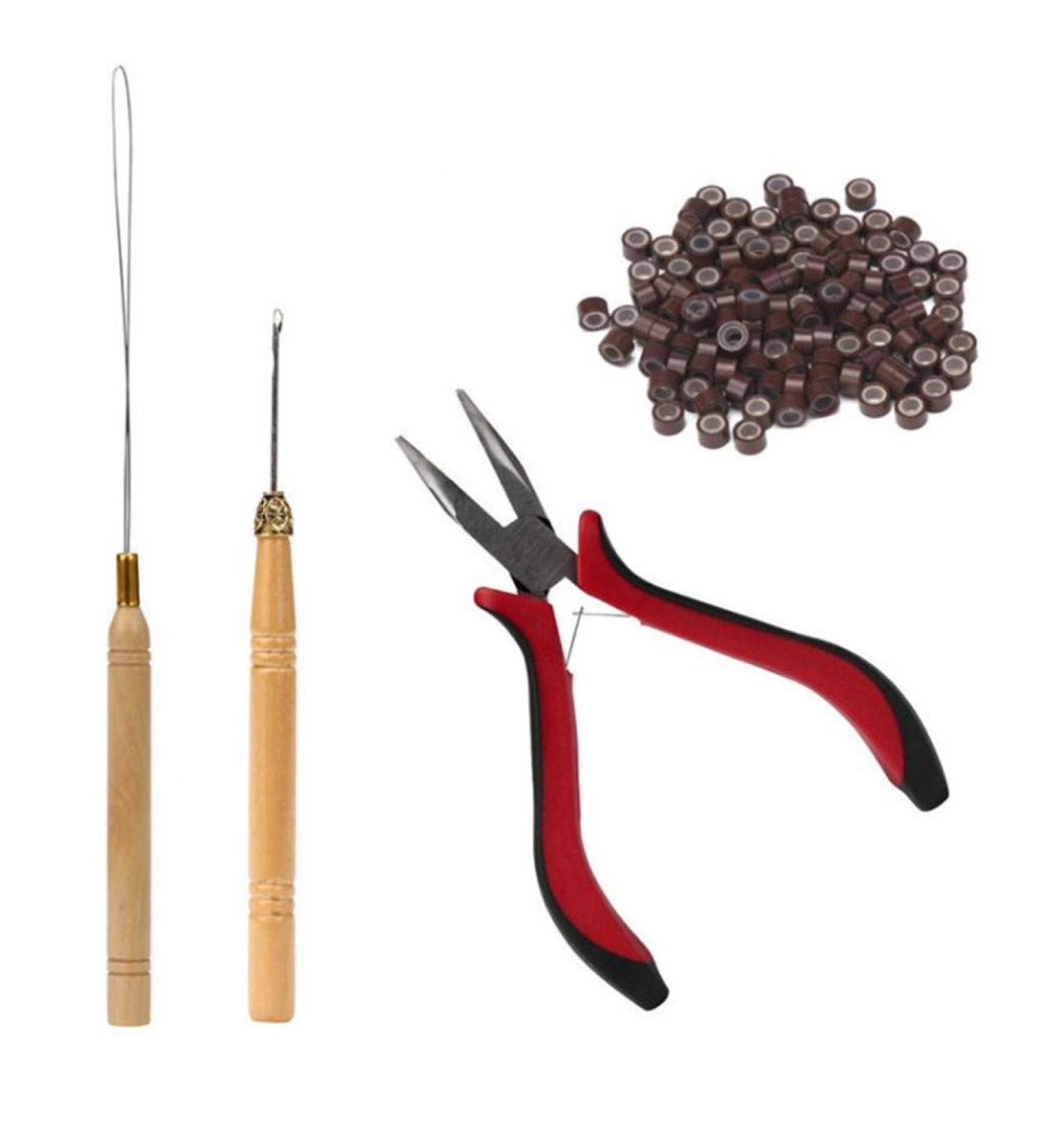 Professional Hair Extension Tool Pliers with 200PCS 5mm Silicone Rings - for Micro Ring Link Hair Extensions - Buy Online on GoSupps.com