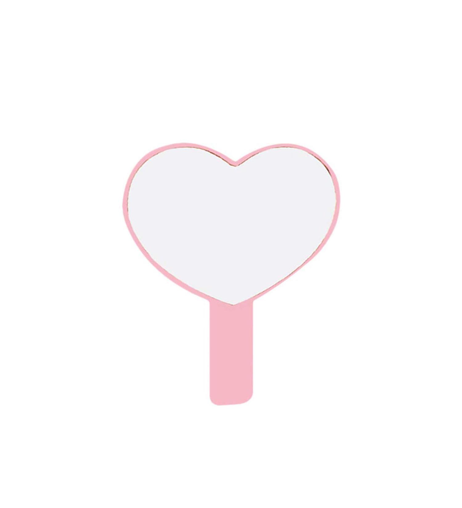 BinaryABC Heart Shaped Handheld Mirror - Travel Makeup Cosmetic Mirror (Pink) - Buy Online on GoSupps.com