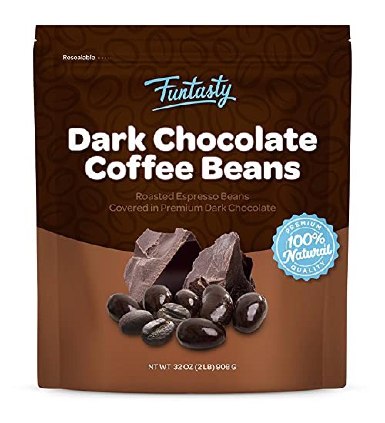 Funtasty Dark Chocolate Covered Roasted Espresso Beans - 2 lb Pack - Buy Online on GoSupps.com