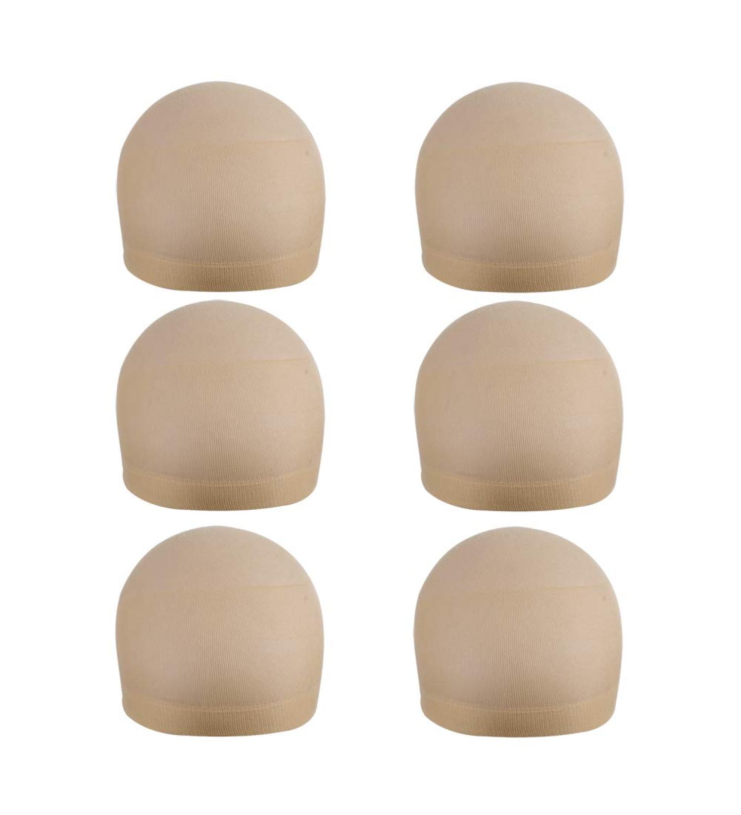 6 Pack Beige Nylon Wig Caps - Elastic Breathable Hair Nets for Wigs - 6 Pieces Set - Buy Online on GoSupps.com