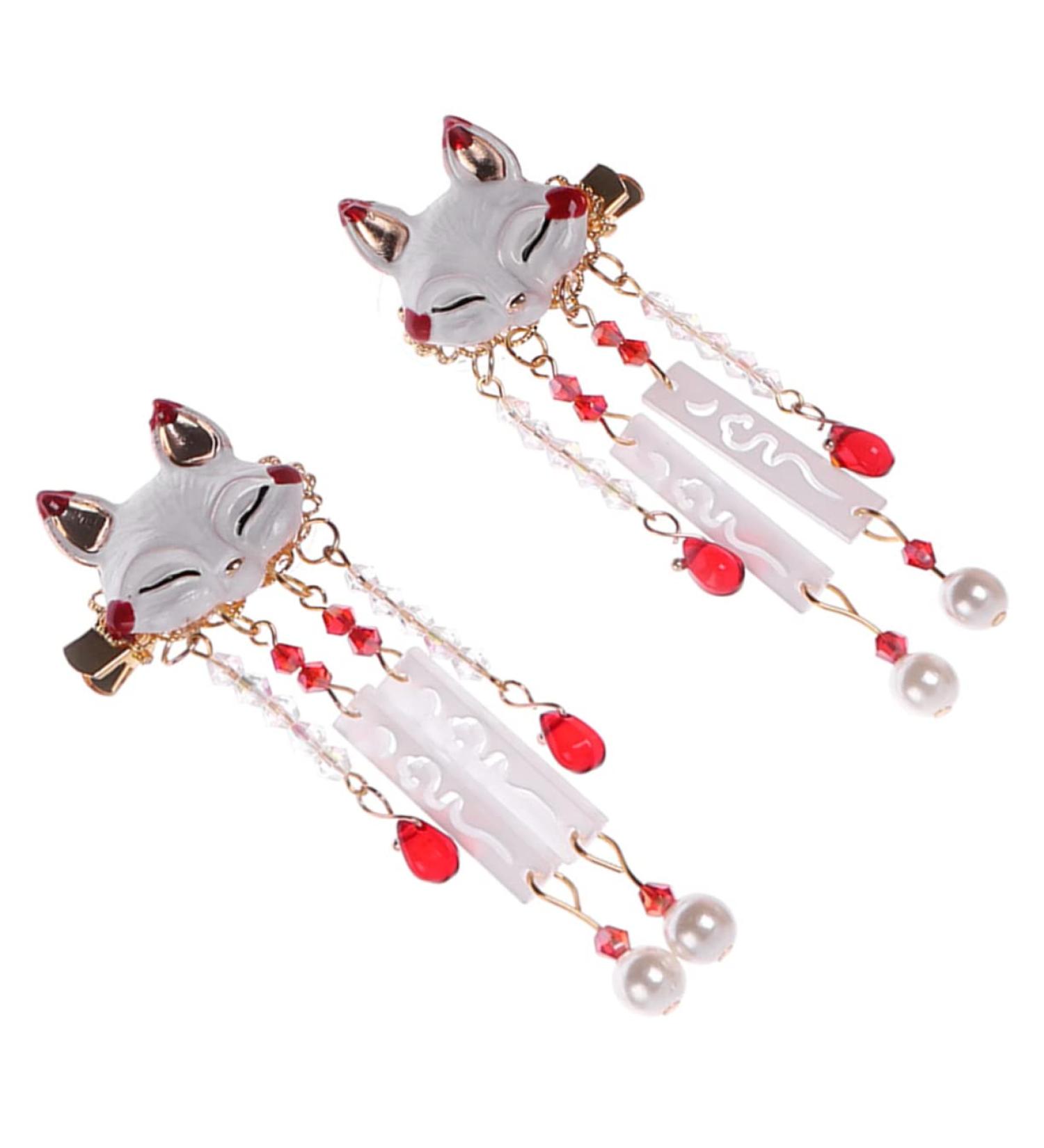 ULDIGI 1 Pair Fox Tassel Clip Tassel Barrette Alligator Hair Clips Animal Hair Clip Chinese Hair Accessories Tassel Hairpin Chinese Tassel Hair Clips Bill Clips Girl Hair Clips - Buy Online on GoSupps.com