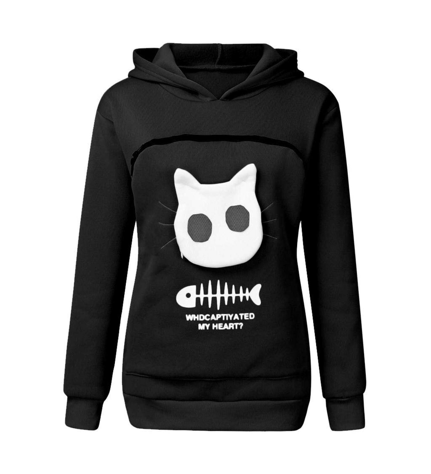 Women's Long Sleeve Cat & Dog Hoodie Sweater with Zipper - Cozy Stylish & Functional - Buy Online on GoSupps.com