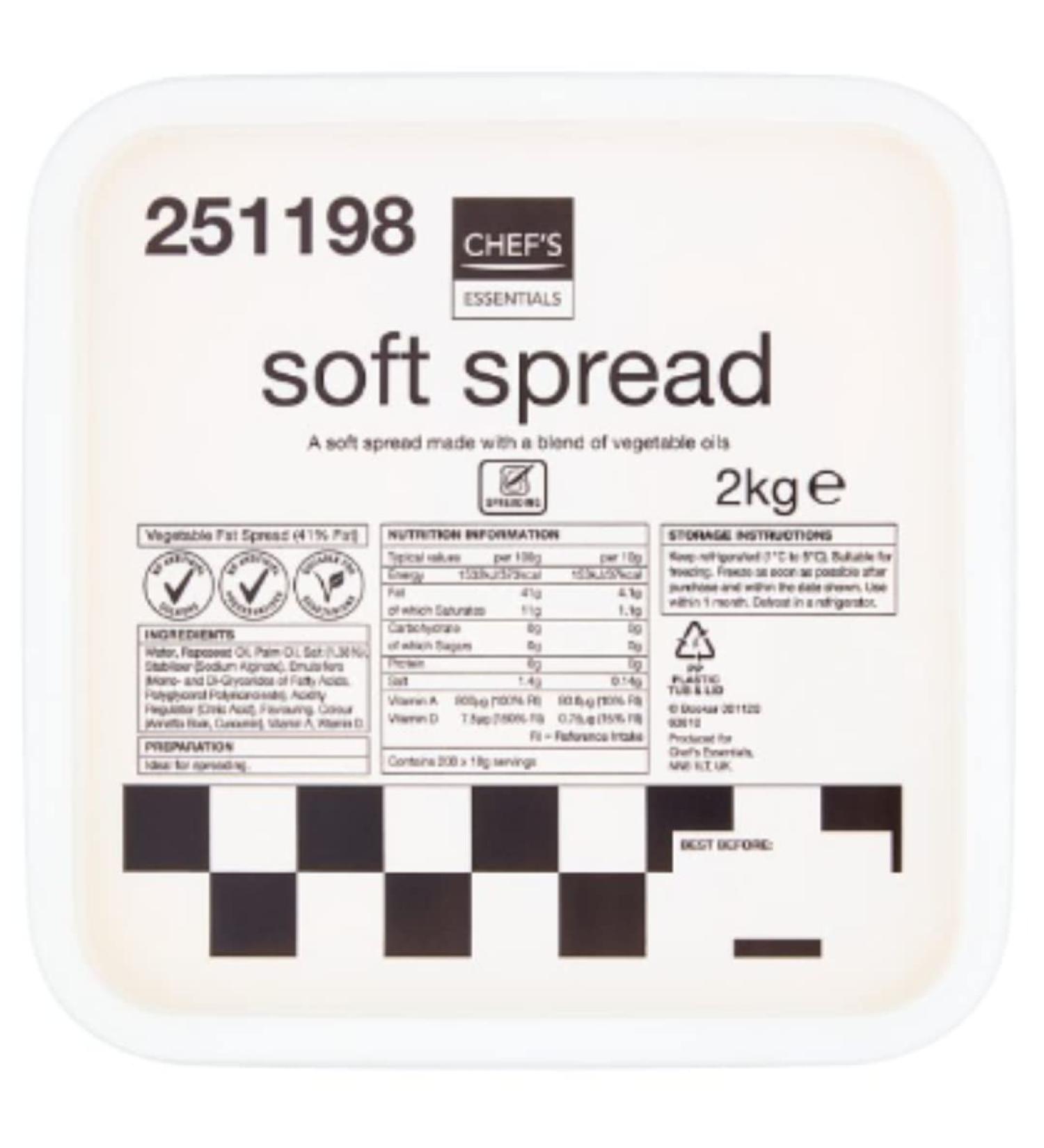 Chef's Essentials Soft Spread 2kg x 6 Soft Spread 6