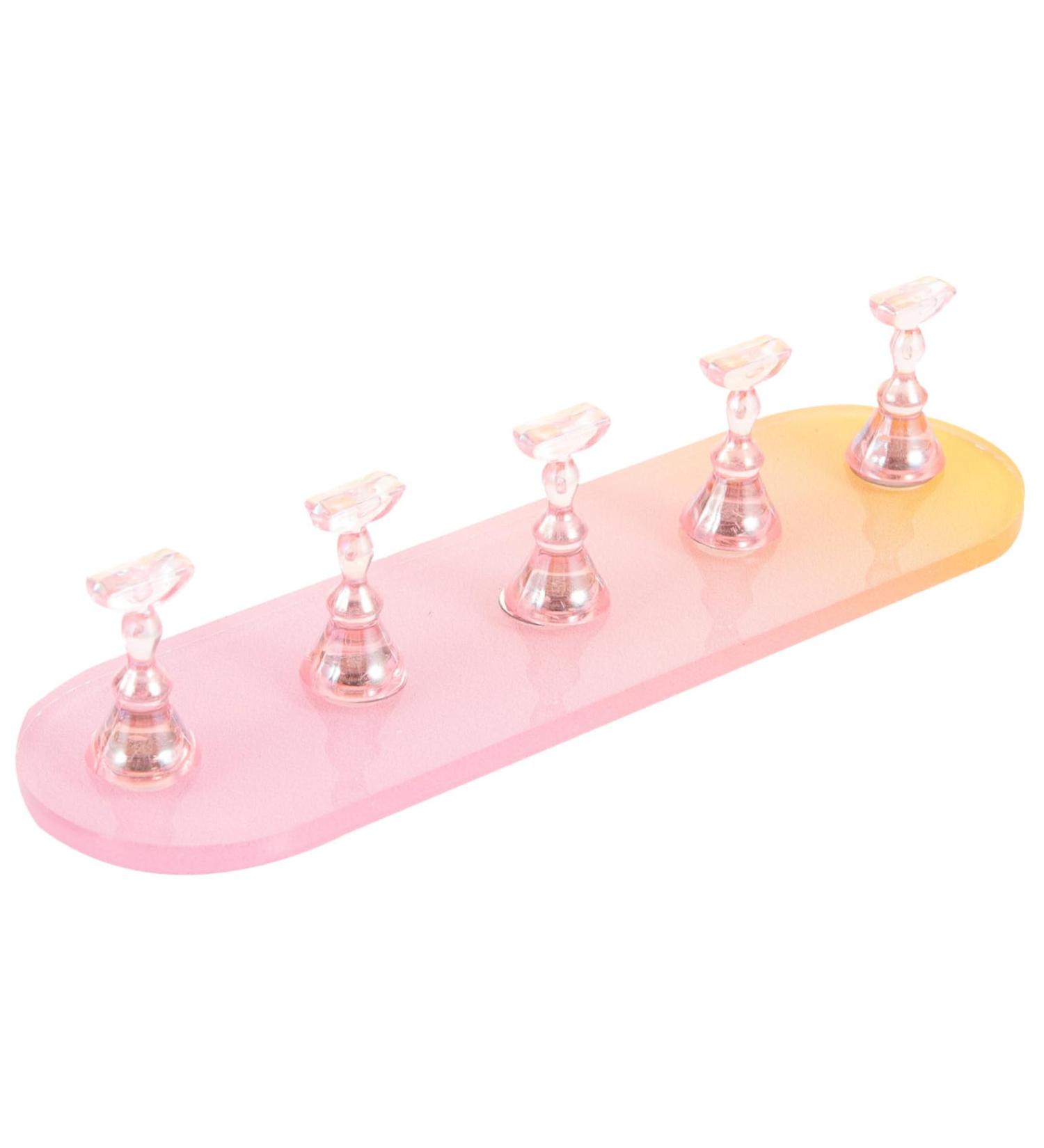 Mikinona 1 Set Nail Practice Holder Decorative Nail Display Nail Holders for Nail Painting Nail Stand Acrylic Trays for Display Press on Nails Rack Nail Decor Plastic Suite Gold and Silver - Buy Online on GoSupps.com