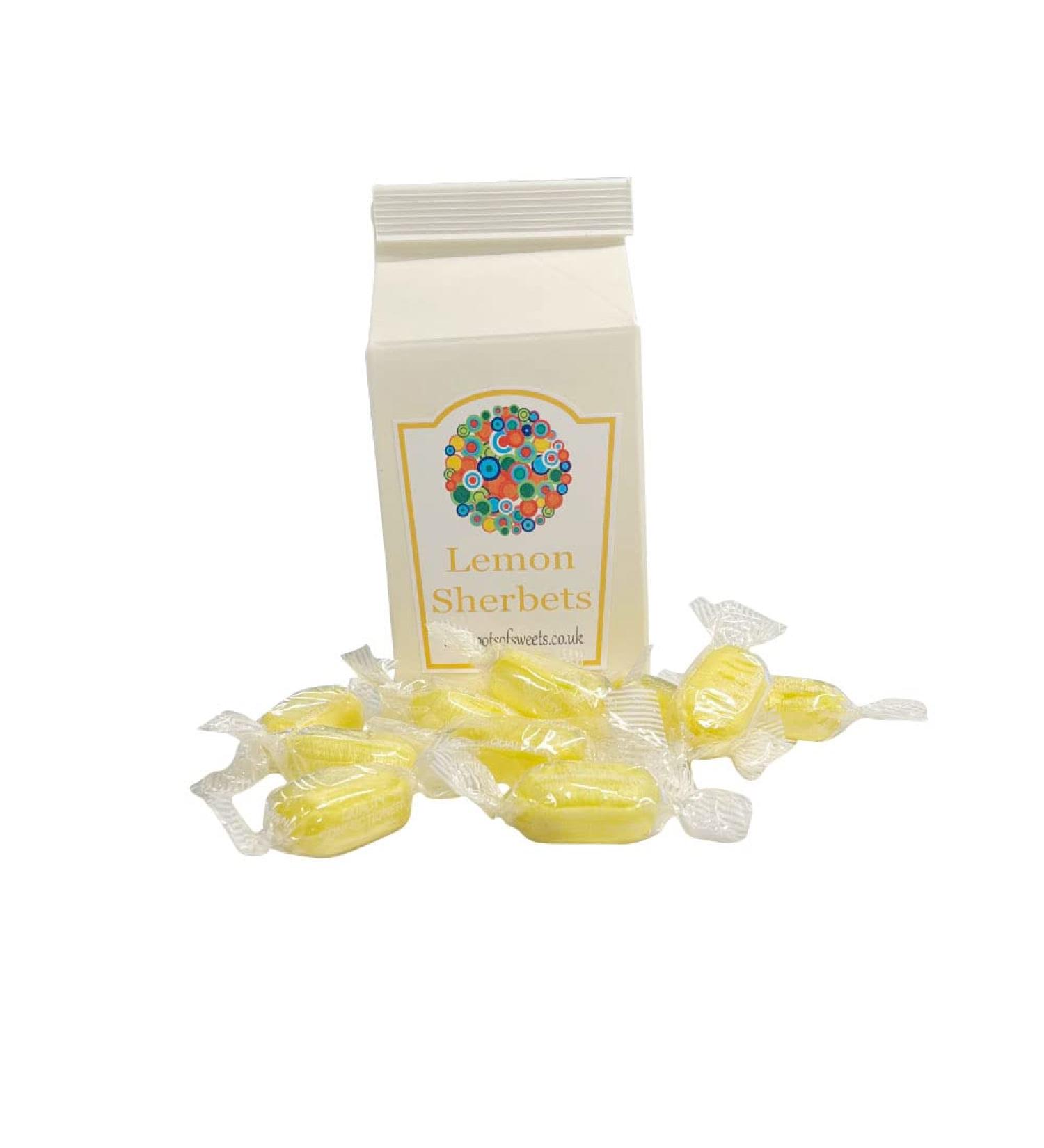 Personalized 250g Carton of Individually Stockleys Wrapped Sherbet Lemon Sweets - Buy Online on GoSupps.com