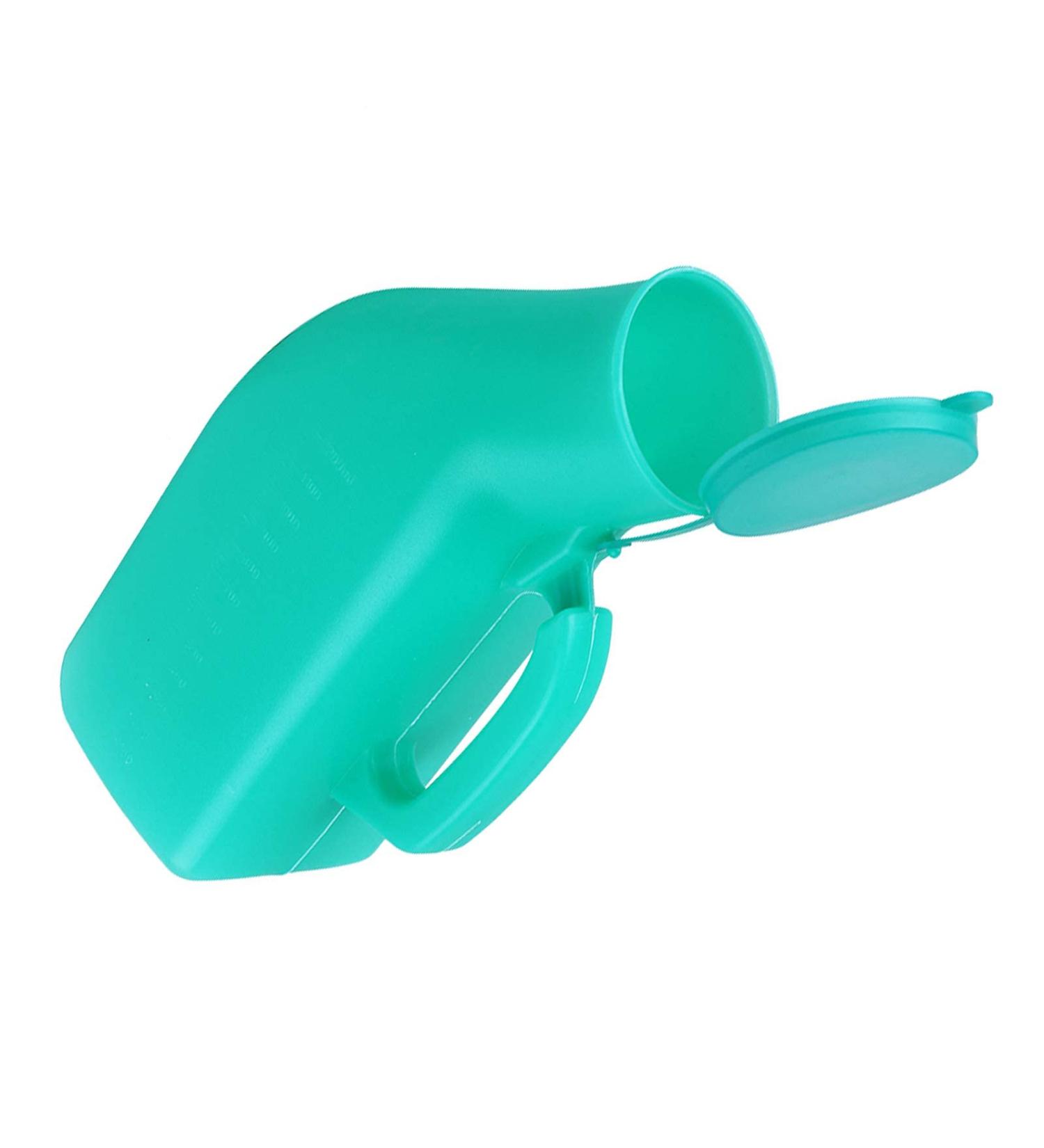1200ML Male Urinal Reusable Long Neck Incontinence Pee Bottle Plastic Urine Collection Spill Proof Device Snap-On Lid Happy - Buy Online on GoSupps.com