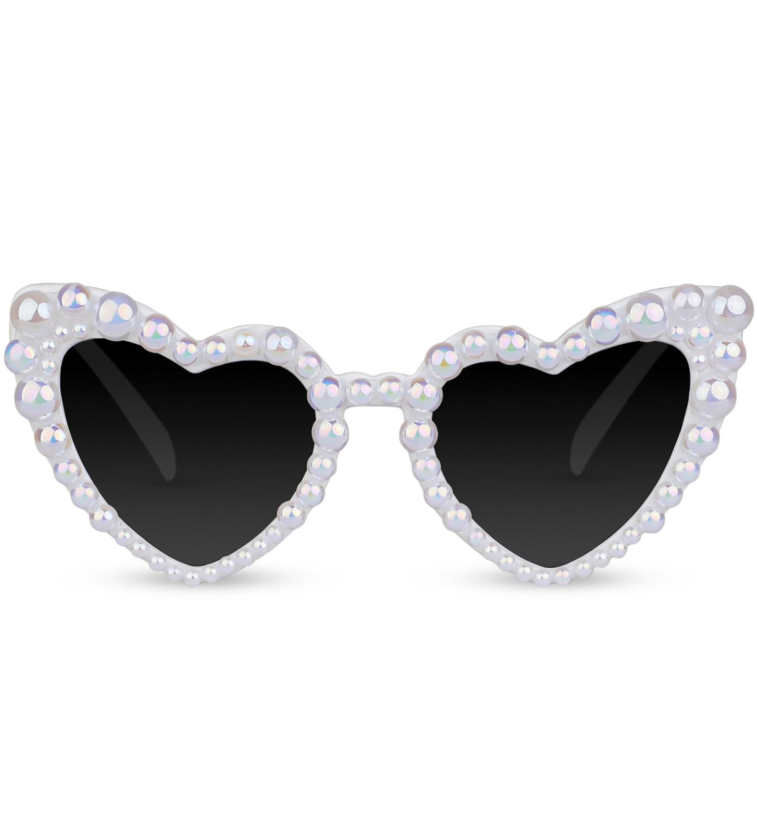 White Bride Sunglasses - Heart Glasses for Bachelorette Party | Bridesmaid Gifts & Accessories - Buy Online on GoSupps.com