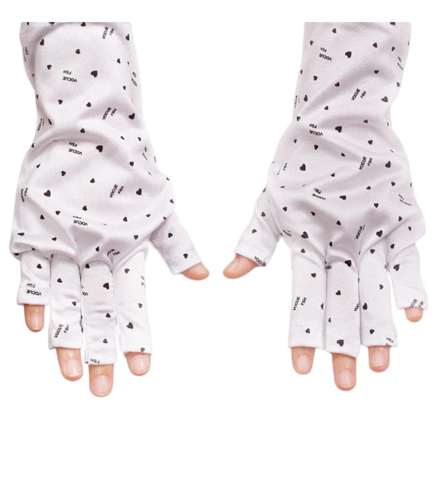 Moisturizing Gloves UPF 50+ Manicure Gloves Anti Uv Shield Gloves for Gel Nail Lamp Nail Art Fingerless Glove for Manicure Dryer Long 11.5X40 Cm - Buy Online on GoSupps.com