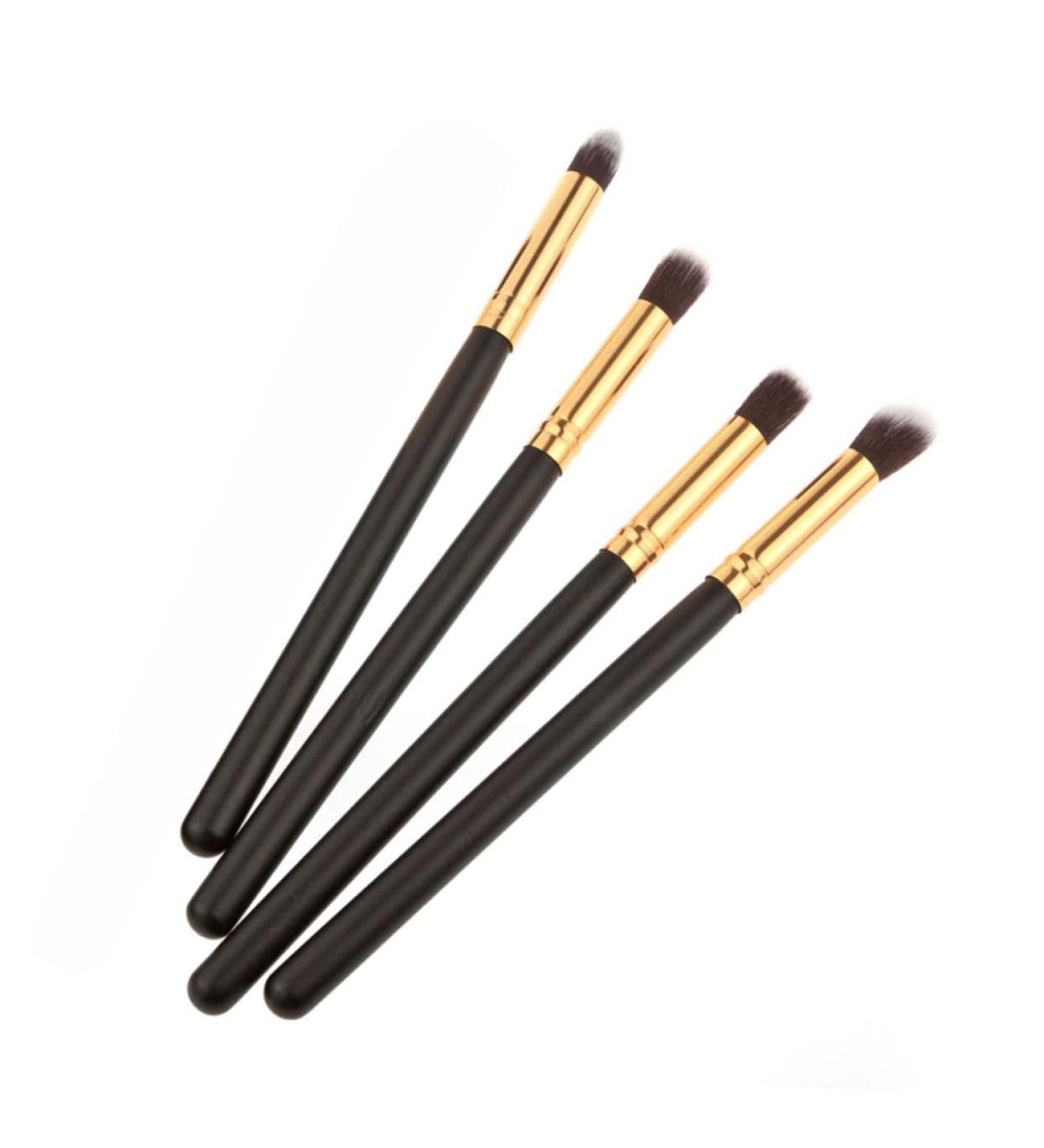 Baluue 4pcs Set Eye Make-up Brush Kit Highlighter Makeup Brush Foundation Makeup Brush Eyeliner Black