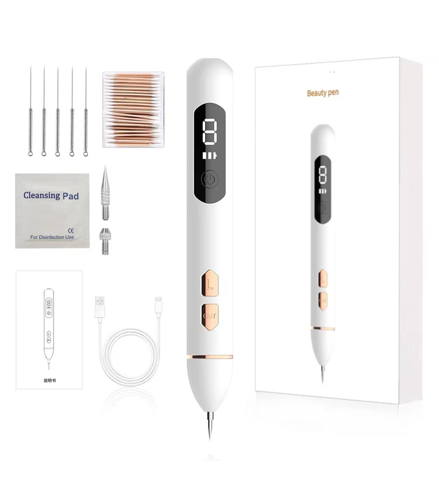Skin Tag Removal Pen | Portable Mole & Wart Remover Tool with 9 Strength Levels | LED Display & Light | Home Use Spot & Freckle Removal - Buy Online on GoSupps.com