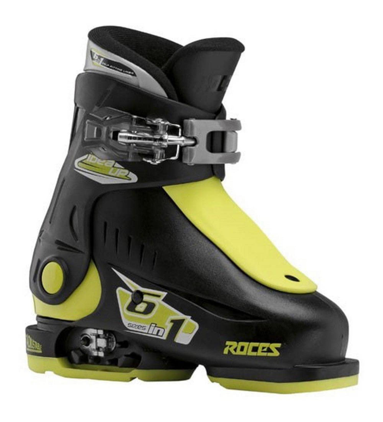 Roces Kids Idea UP 16.0-18.5 Children's Ski Boots-Adjustable Blue-White black-lime