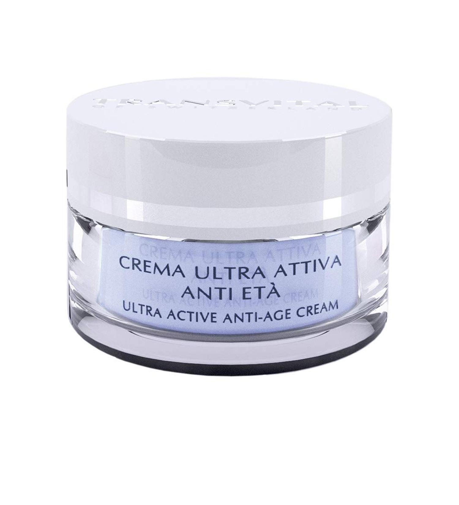  Transvital Essentials Ultra active anti-aging cream based on collagen rice and pomegranate complex hyaluronic acid silver pigments and French rose extract - 50 ml - Buy Online on GoSupps.com