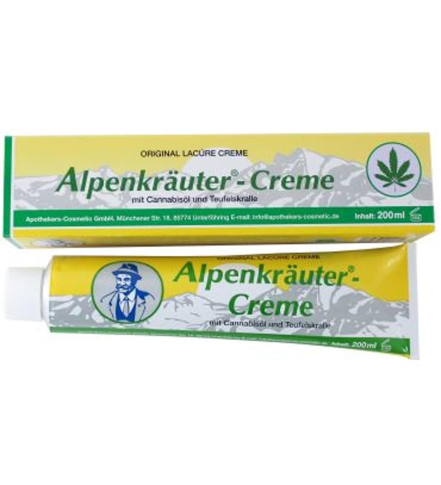 pullach Alpine herbs cream with oil devils claw 2 200 ml massage and care