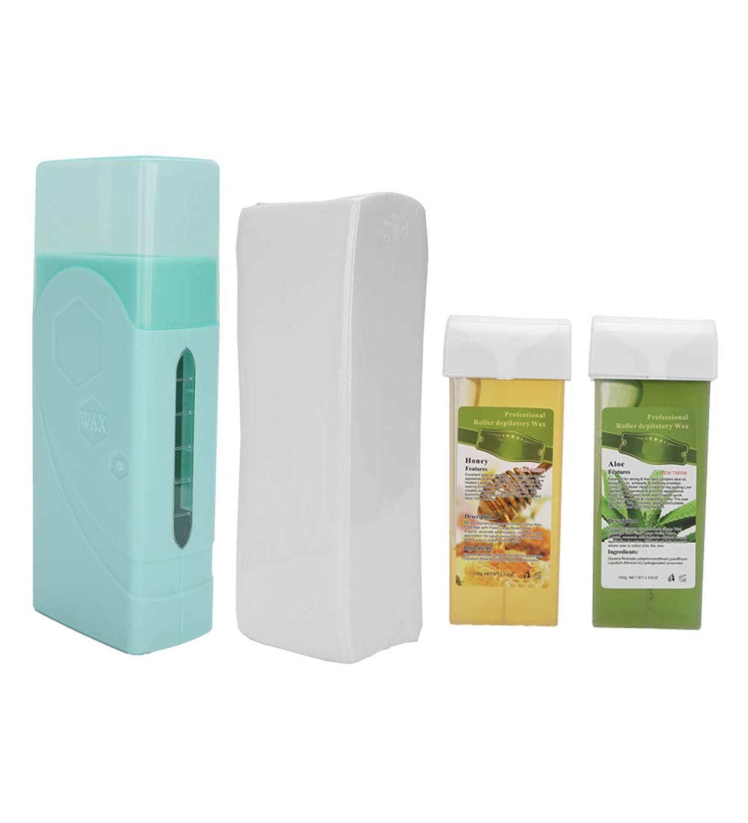 Hair Removal Waxing Kit - Wax Warmer 200g Wax & 100 Paper Strips for Home & Salon (EU Connector) - Buy Online on GoSupps.com