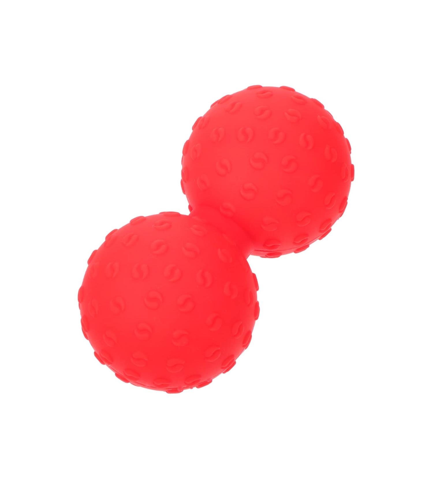 Garneck Yoga Massage Ball - Double Lacrosse Fascia Roller & Vibration Peanut Foot Massager (12x6.3cm Red) for Muscle Relief - Buy Online on GoSupps.com