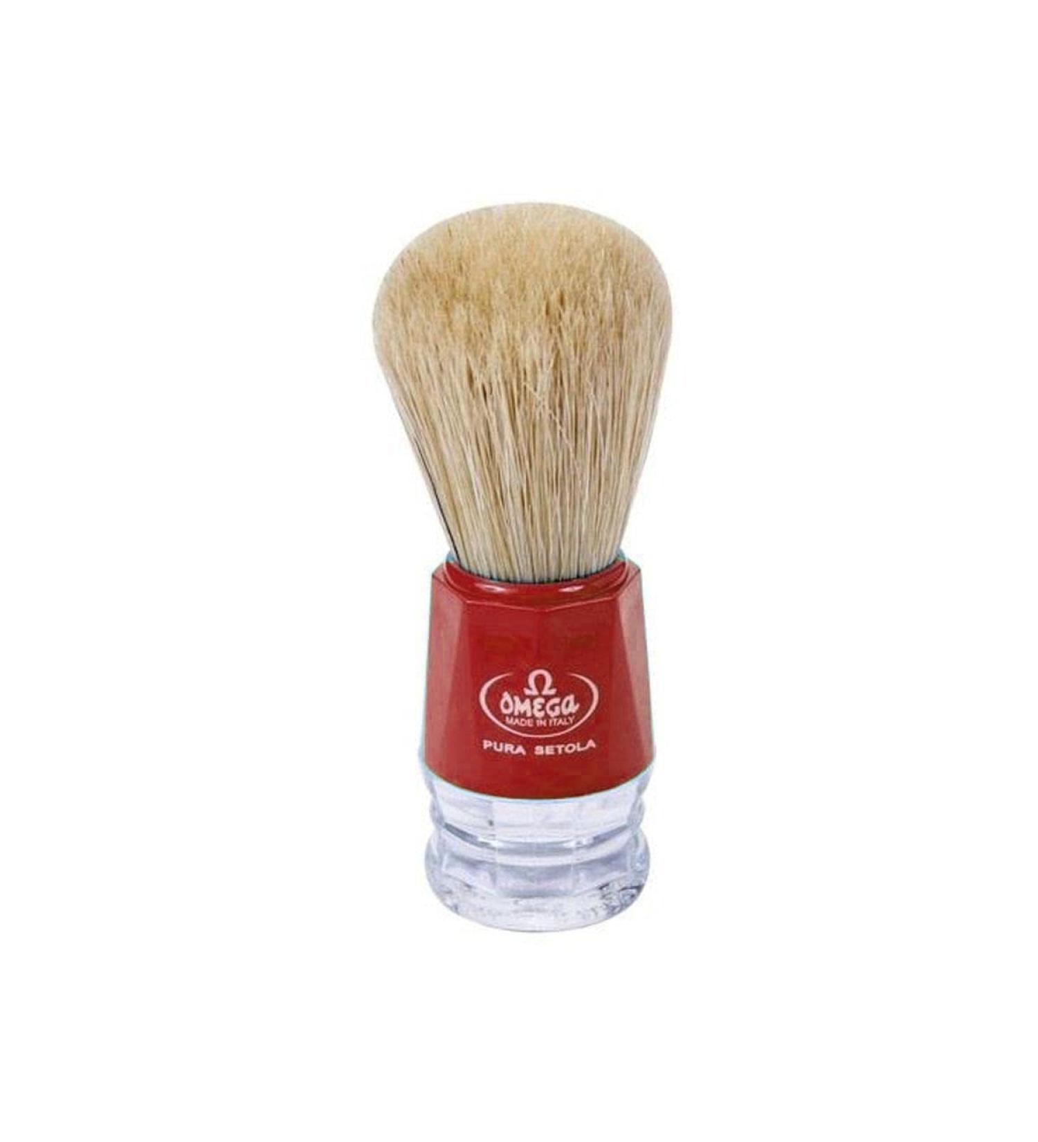 Omega shaving brush pure bristle 10077 green handle