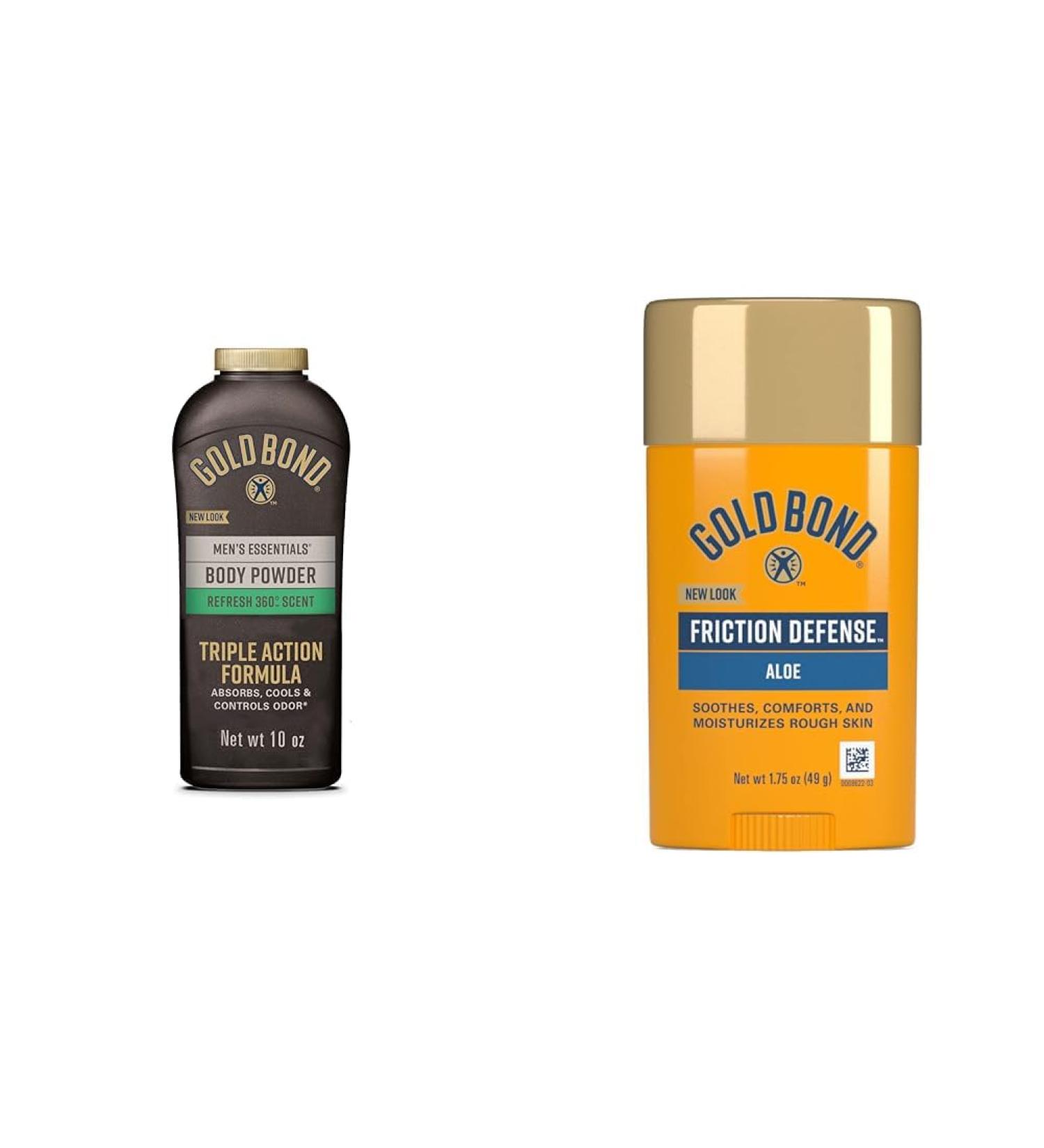 Gold Bond Men's Essentials Talc-Free Body Powder 10 oz Refresh 360 Scent & Friction Defense Stick 1.75 oz Skin Soothing Bundle 10 Ounce (Pack of 1) Talc-Free Nightfall + Stick 775387 - Buy Online on GoSupps.com