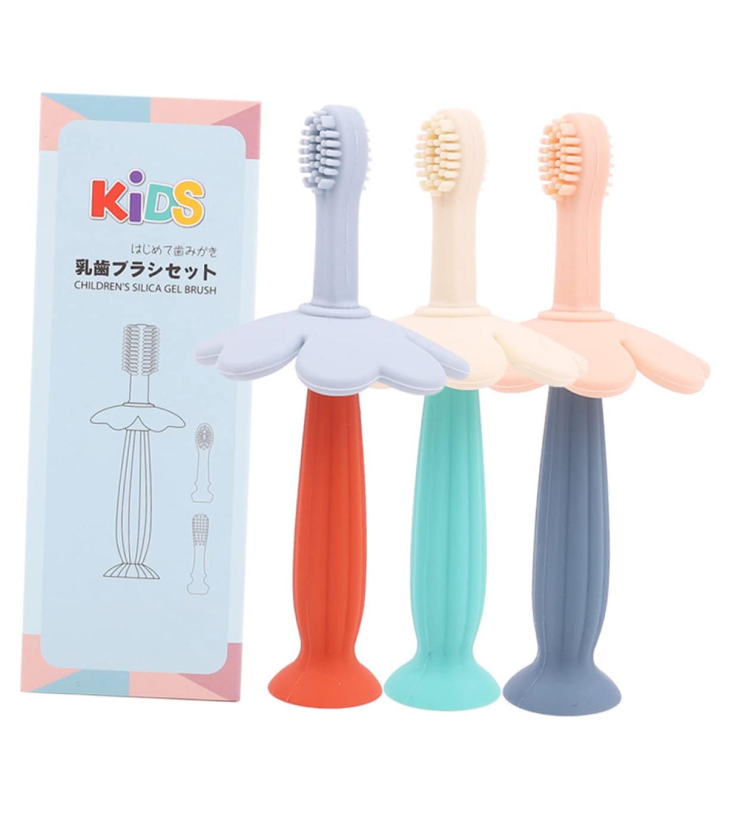 Minkissy Infant Silicone Toothbrush - 1 Pack Pink Oral Care Brush for Children - Buy Online on GoSupps.com