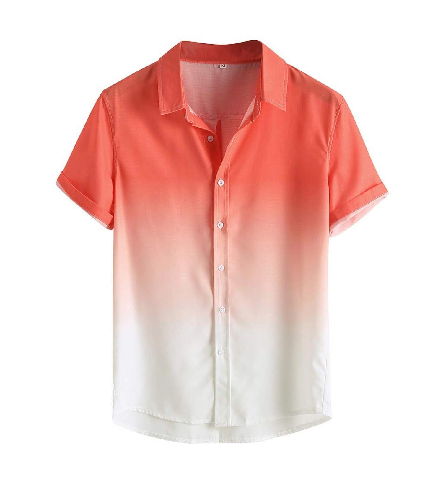Hawaiian Tie Dye Beach Shirt Men's Casual Stylish Fit Orange XL - Buy Online on GoSupps.com