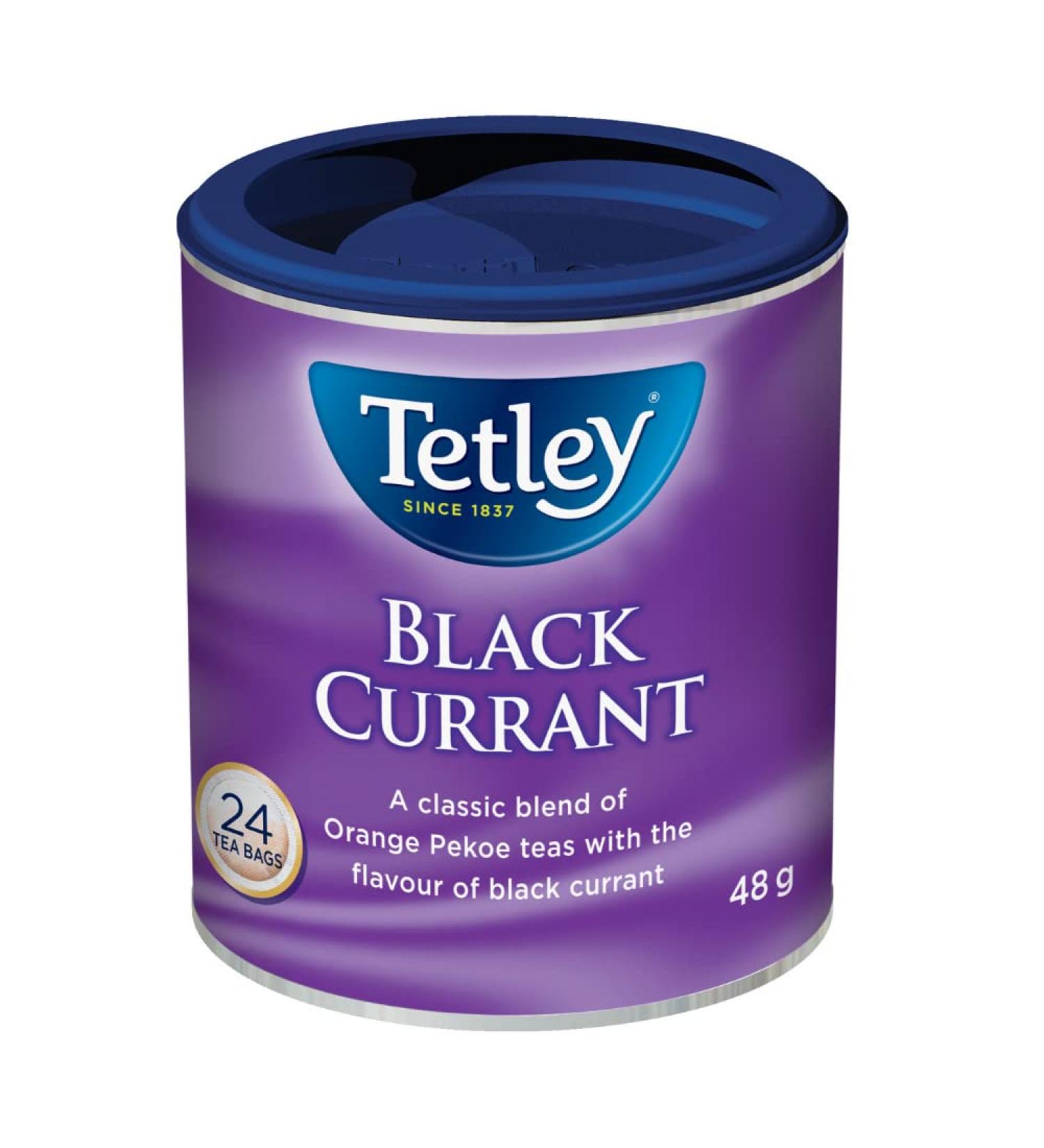 Tetley Black Currant Black Tea - 24 Tea Bags 48 Grams Contains Caffeine BlackCurrantSpecialtyTea - Buy Online on GoSupps.com