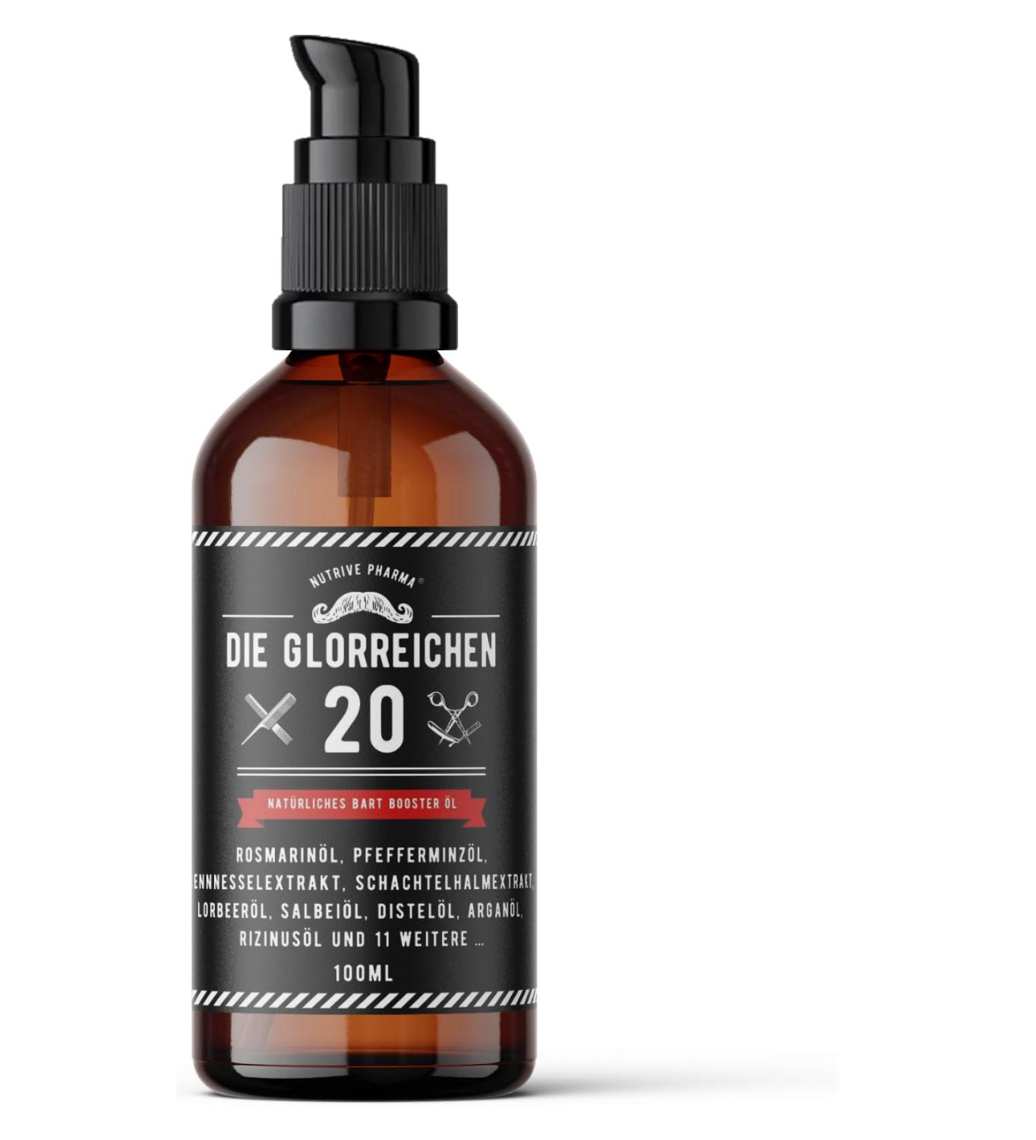 Buy G-20 Beard Oil 100ml - Rosemary & Mint Oil for Thick Beard Growth | Original Serum with Nettle Sage Castor Argan & More - Buy Online on GoSupps.com