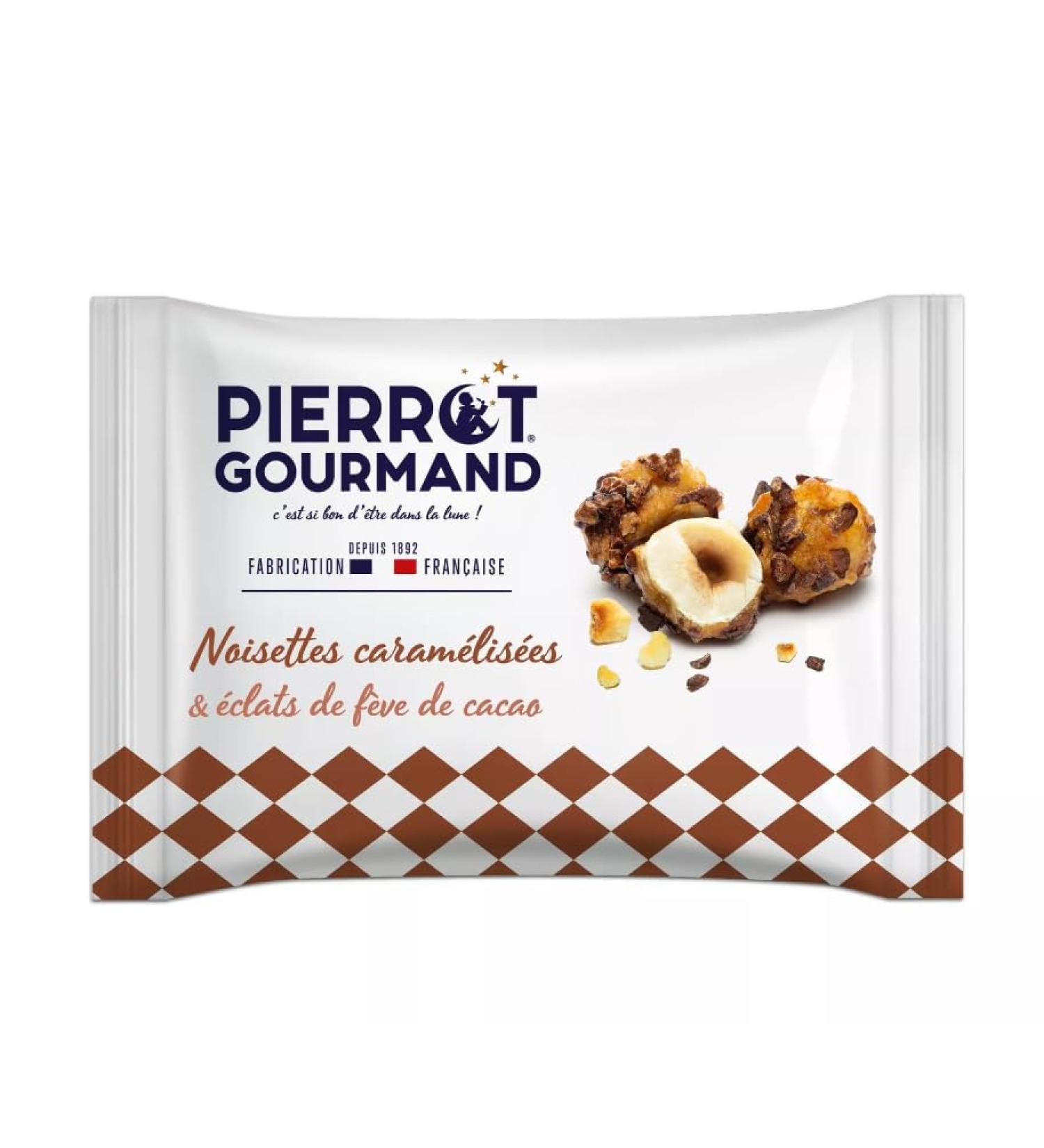 Pierrot Gourmand - Les Pépites - 45g bag of caramelized hazelnuts & cocoa bean nibs
